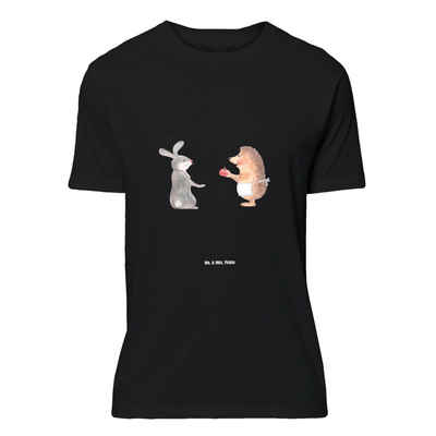 Mr. & Mrs. Panda T-Shirt Hase Igel - Schwarz - Geschenk, Herzschmerz, Trösten, Frauen, Igel un (1-tlg)