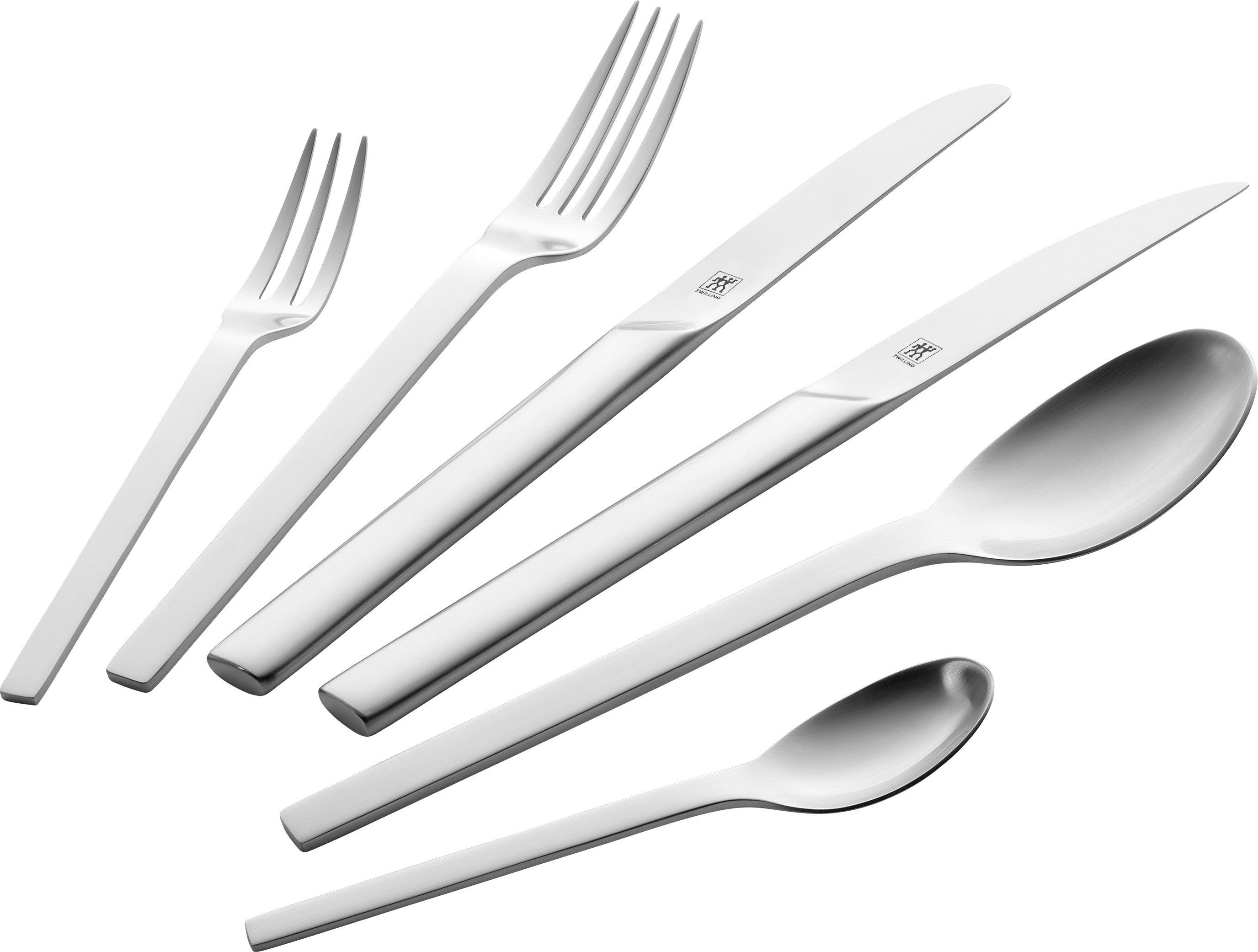Zwilling Besteck-Set Minimale (72-tlg), 12 Personen, Edelstahl 18/10, Rostfrei, mattiert oder im Vintage Look (gehämmert)