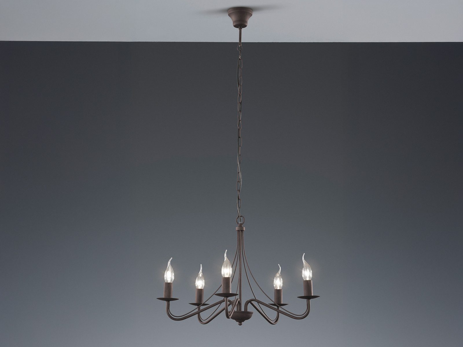 Reality Leuchten LED Kronleuchter, Dimmfunktion, LED wechselbar, Warmweiß, groß-e Pendel-leuchte Landhausstil für Treppenhaus & Esstisch Ø55cm