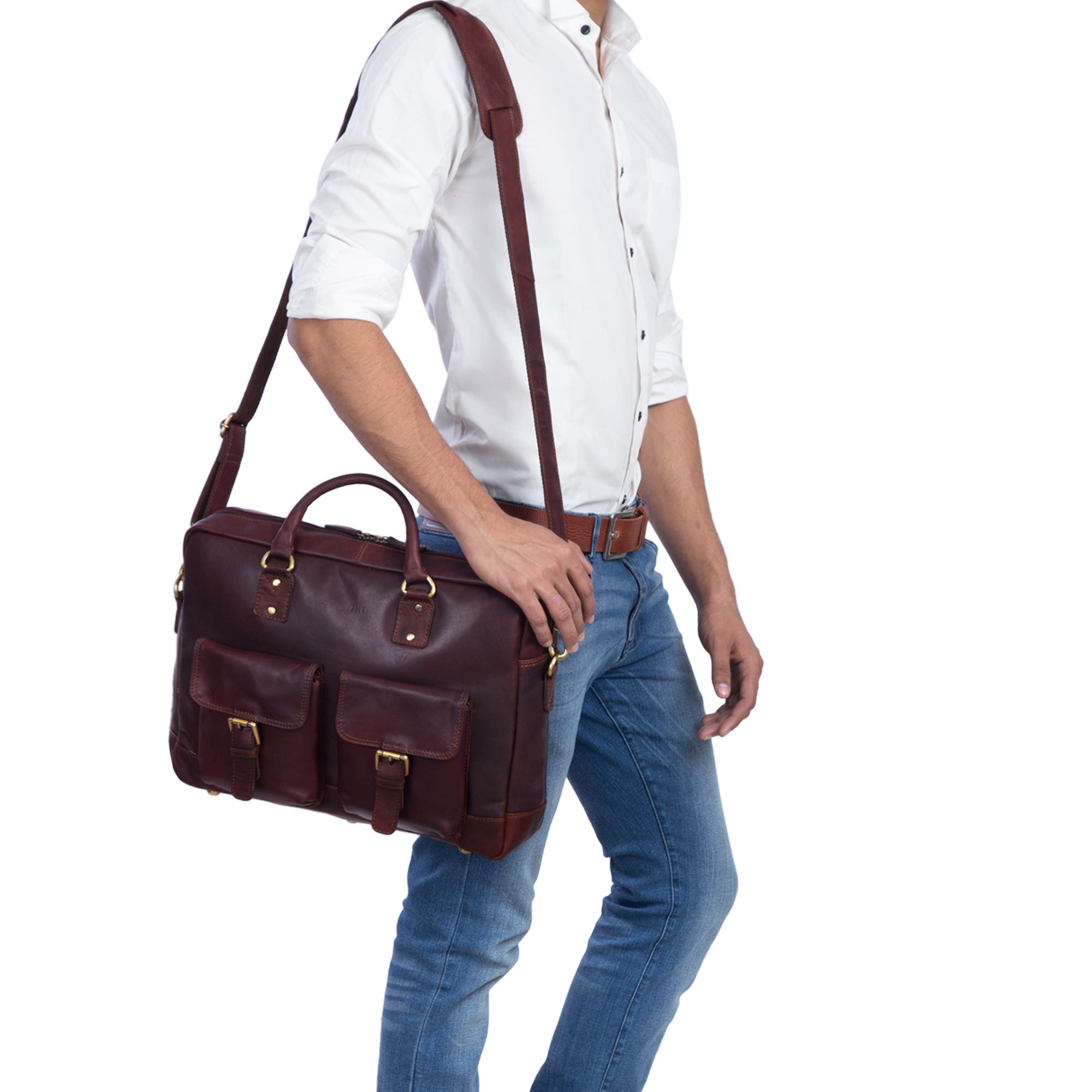 STILORD Aktentasche "Noam" Businesstasche Leder Herren Damen