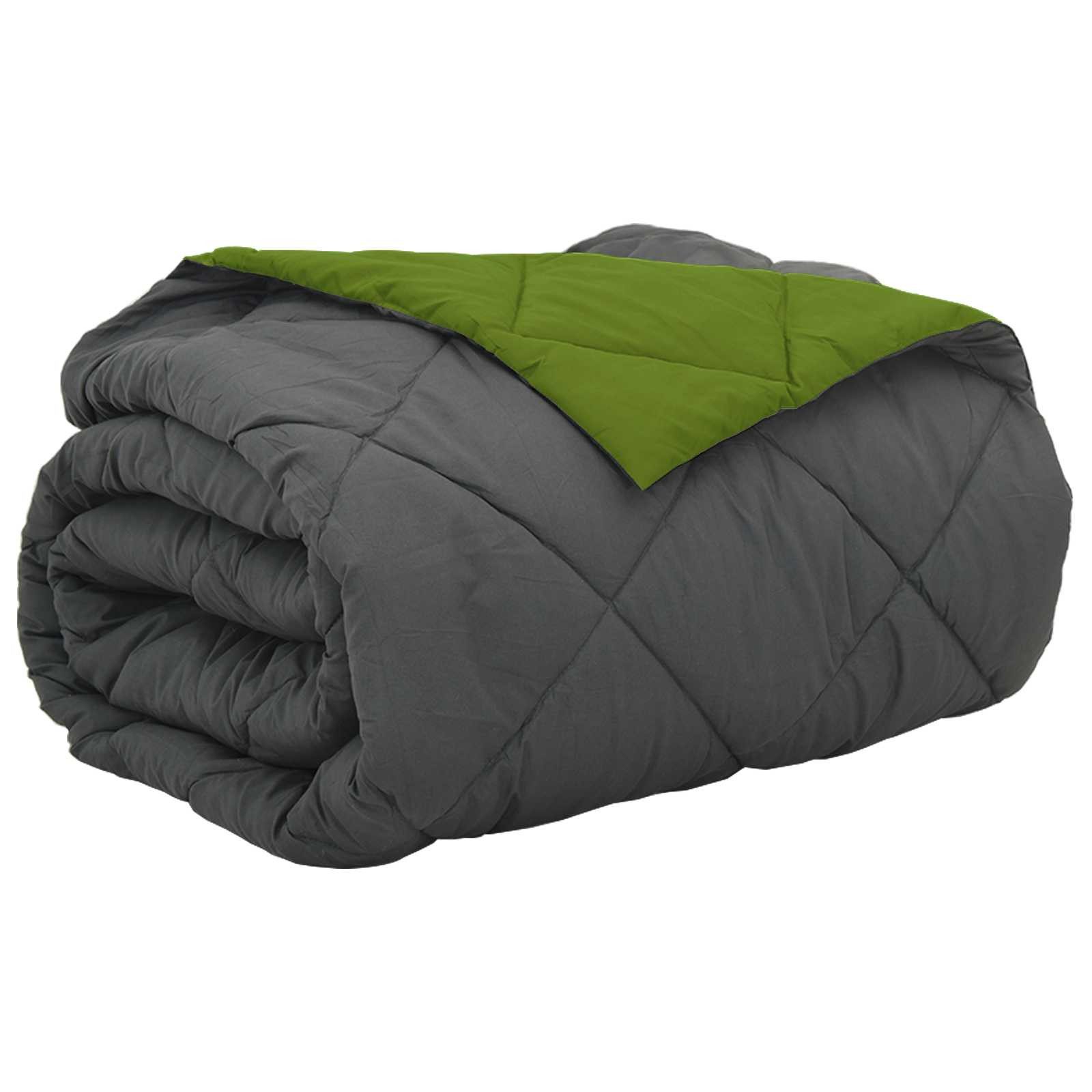 vidaXL Baumwollbettdecke Sommerdecke Grün und Anthrazit 220 x 240 cm Mikrofaser, Bezug: Mikrofaser