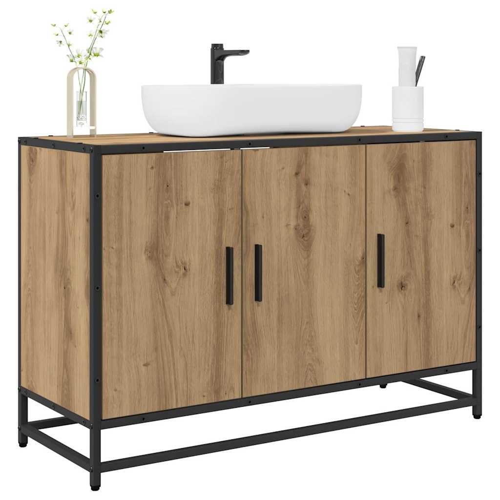 vidaXL Badezimmer-Set Badezimmerschrank Artisan-Eiche 90 x 33 x 60 cm Holzw günstig online kaufen