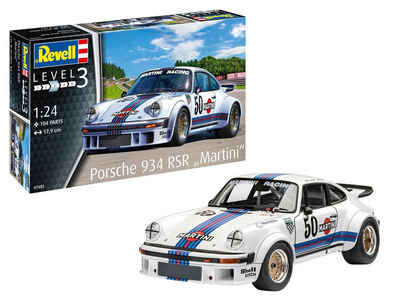 Revell® Modellbausatz Bausatz "Porsche 934 RSR Martini" Maßstab 1:24 104 Teile ab 10 Jahren, Maßstab 1:24, (Packung, 104-tlg)