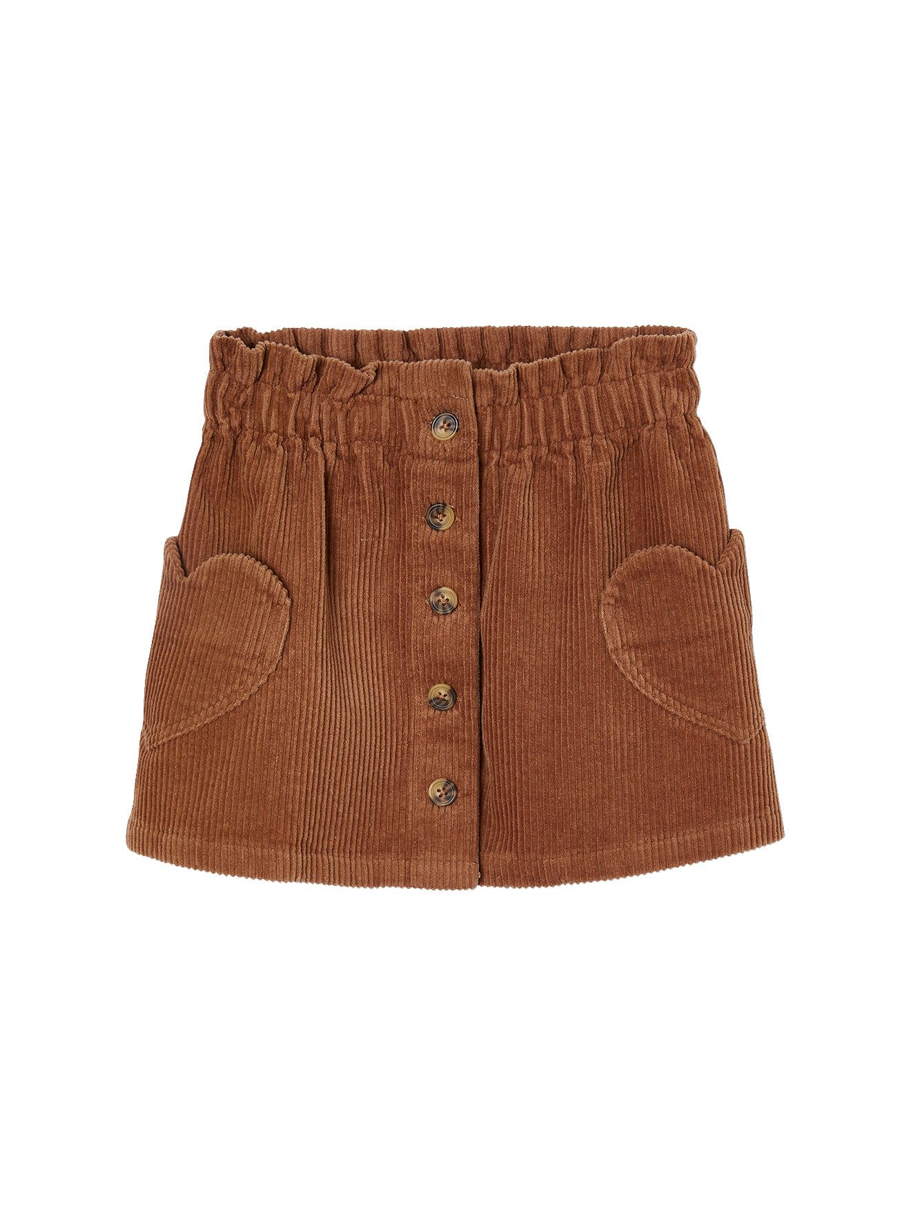 vertbaudet Minirock Mädchen Cordrock mit Herztaschen