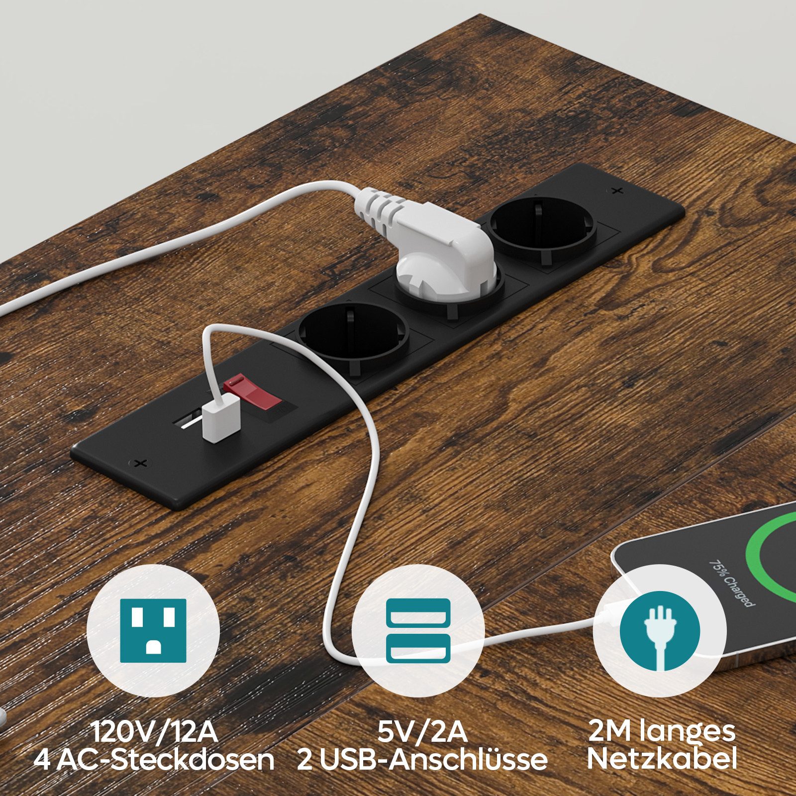 Bestier Gamingtisch Gaming-Schreibtisch L-Form mit LED, 106/133/147 × 50 cm günstig online kaufen