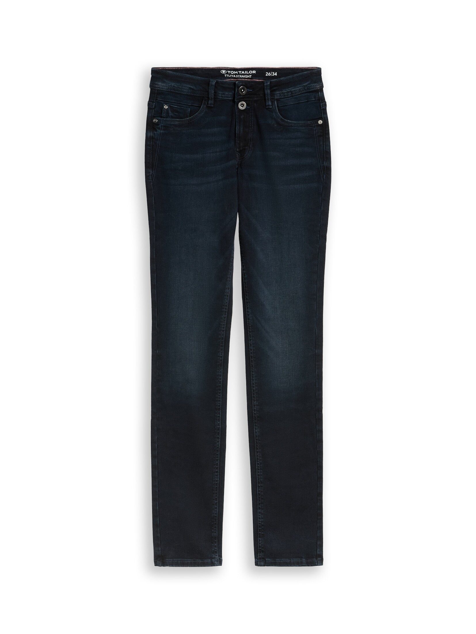 TOM TAILOR Straight-Jeans Jeanshosen TTLIVA STRAIGHT Jeans mit Stretch