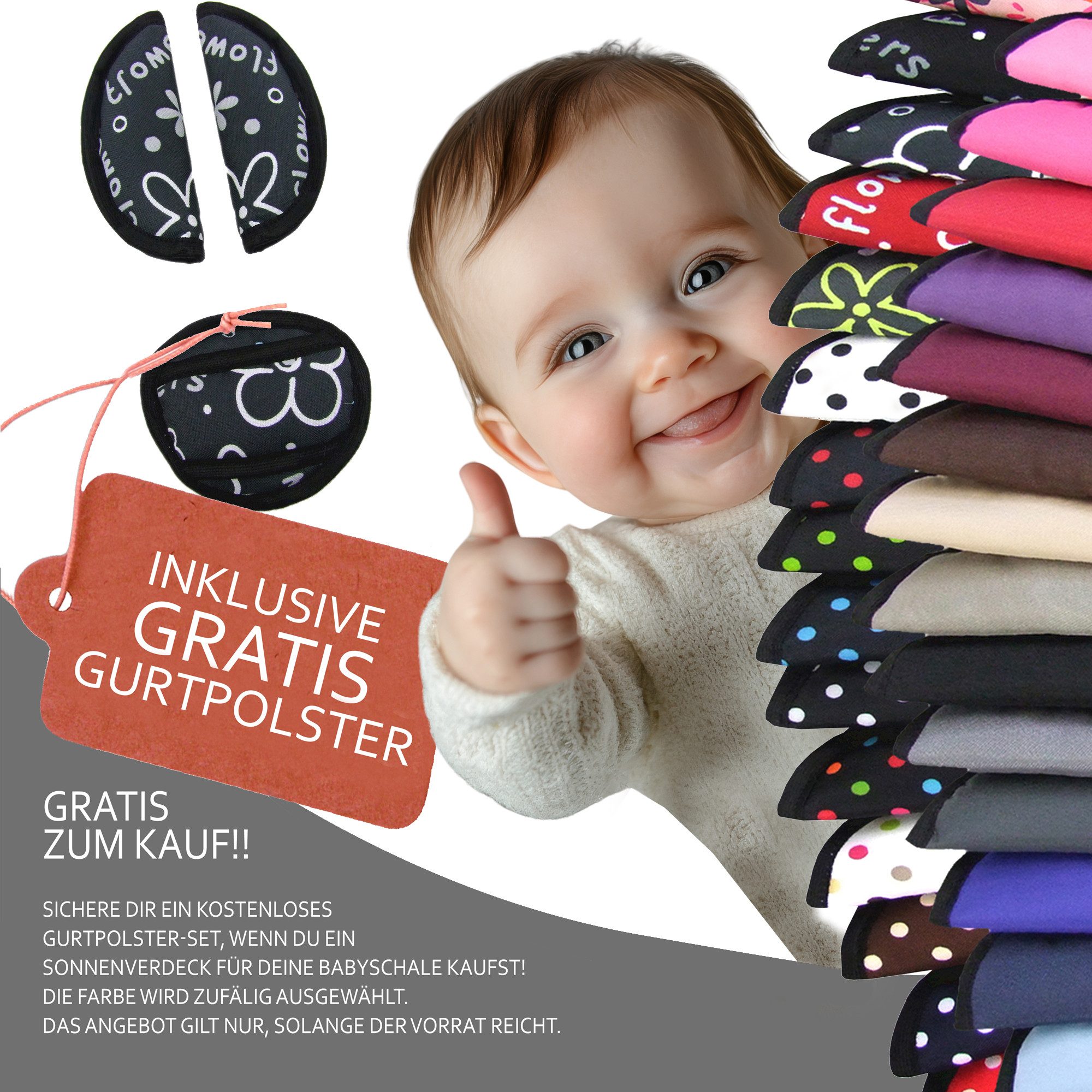 BambiniWelt by Rafael K. Babyschale Sonnenverdeck für Babyschale kompatibel mit Maxi Cosi Cabrio-Fix + GP, ab: 0+, bis: 14 Monate