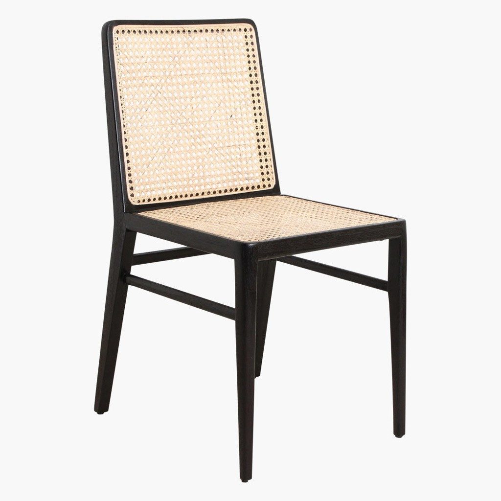 Vintagehaus Esszimmerstuhl Esszimmerstuhl Teakholz Rattan Wiener günstig online kaufen