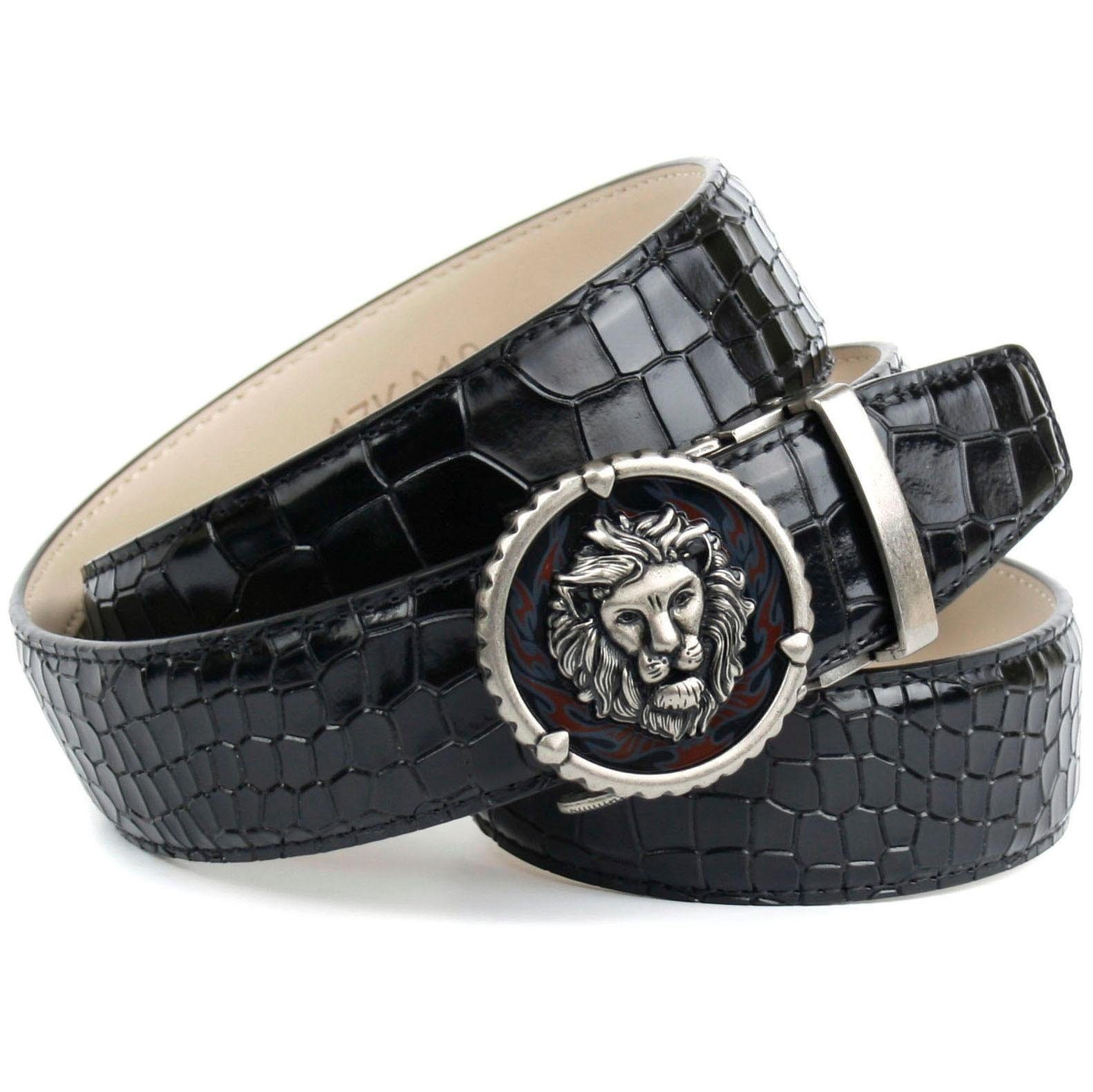 Anthoni Crown Ledergürtel mit Krokomuster