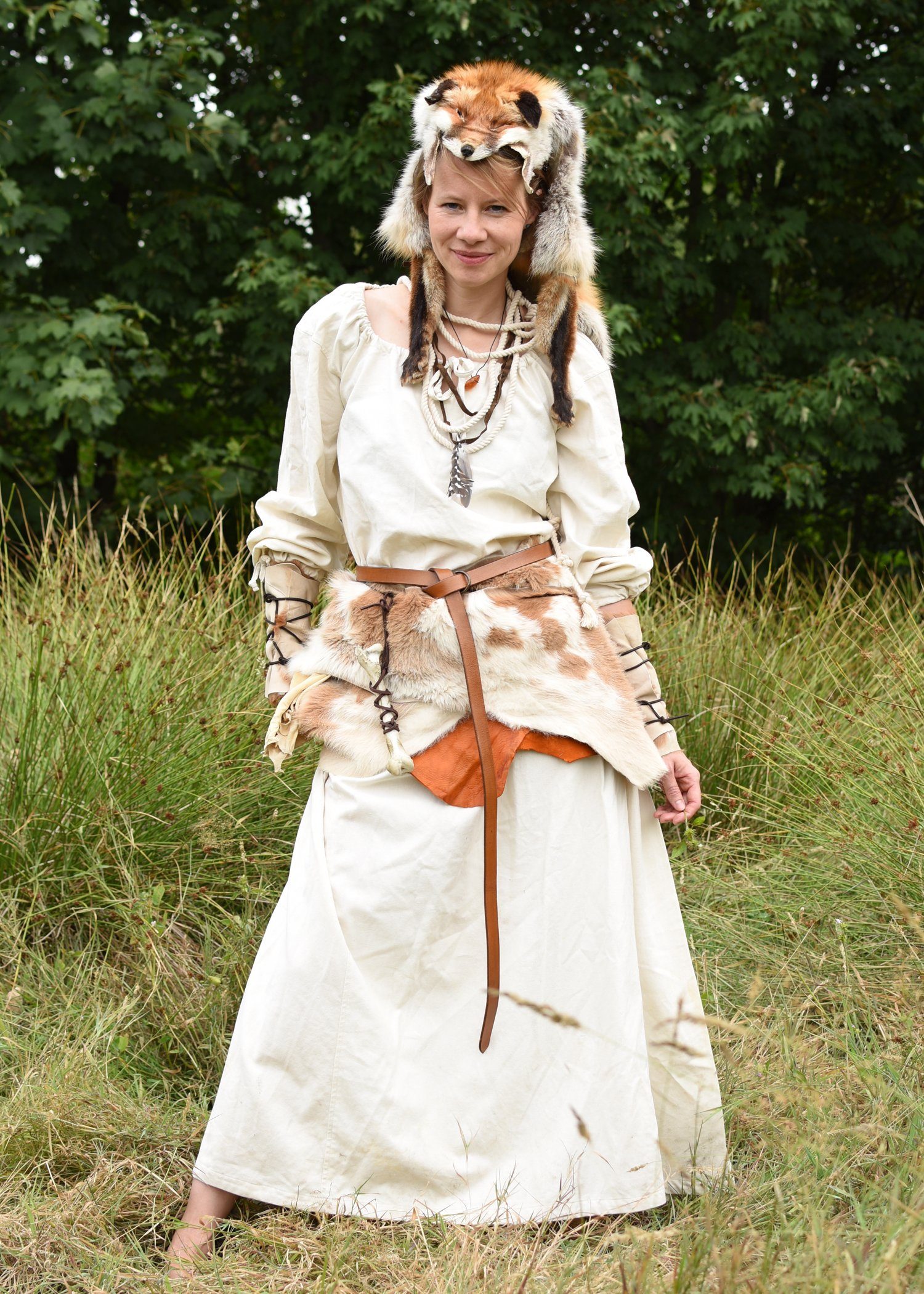 Battle Merchant Ritter-Kostüm Mittelalterkleid, Unterkleid Ana, natur