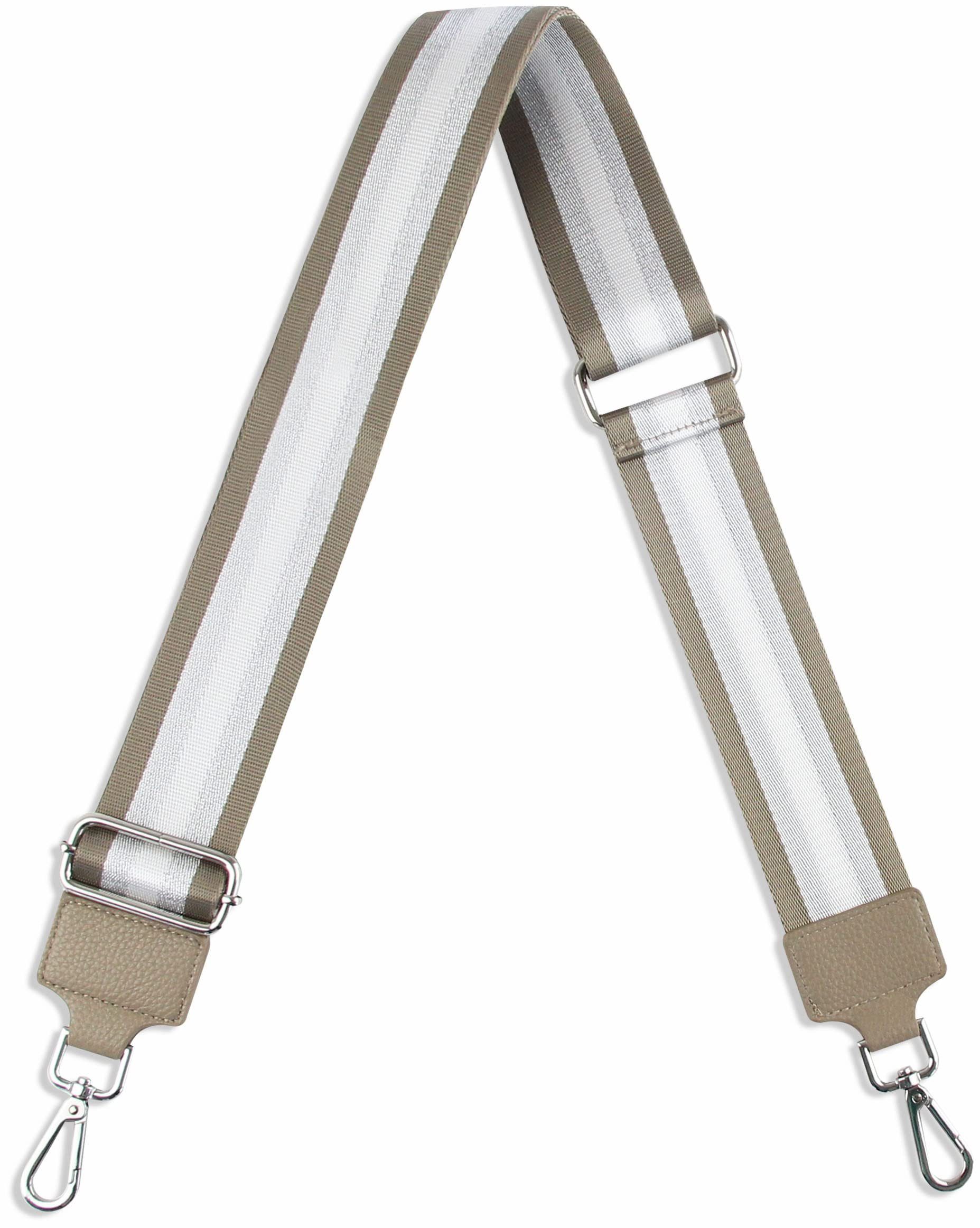 Fomax Schulterriemen 5cm Breit, Längenverstellbar mit Karabiner Farbe Silber, viele Mustern tolle Kombination mit Ihrer Lieblingstaschen