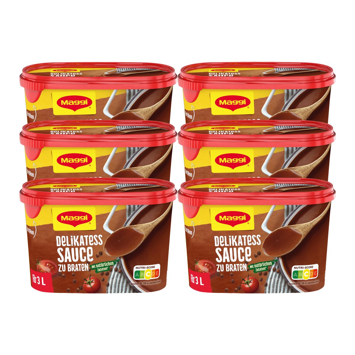 MAGGI Saucen, Maggi Delikatess Sauce zu Braten dunkle Sauce zu Fleisch 277g 6er Pack
