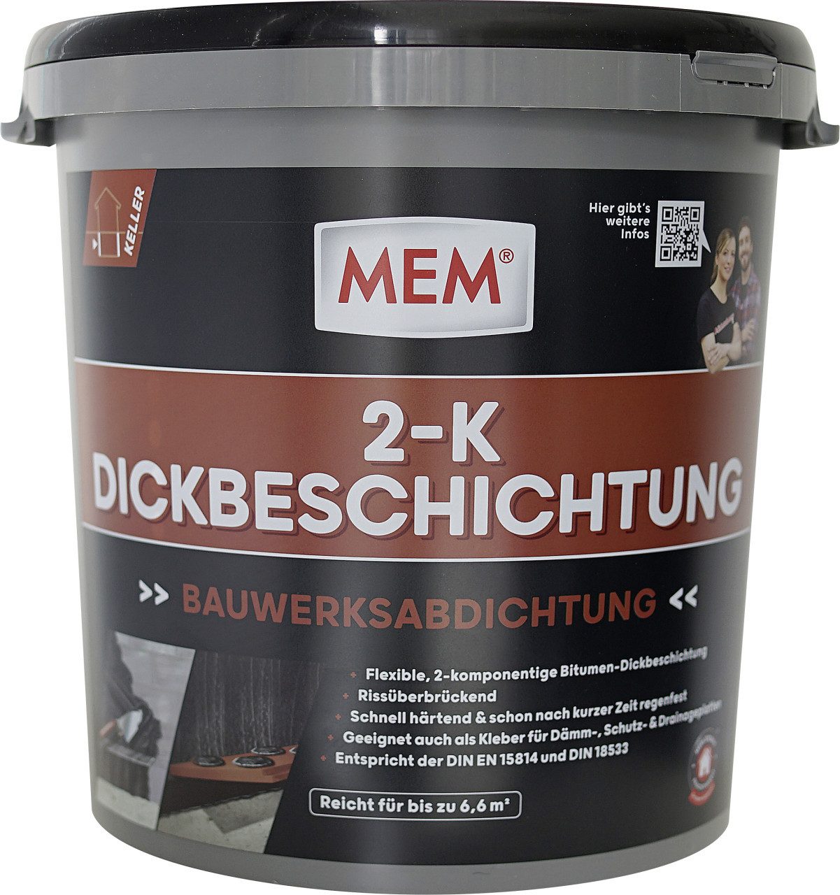 MEM Bauchemie Duschdichtung MEM Bitumen Dickbeschichtung 2-K 30 kg