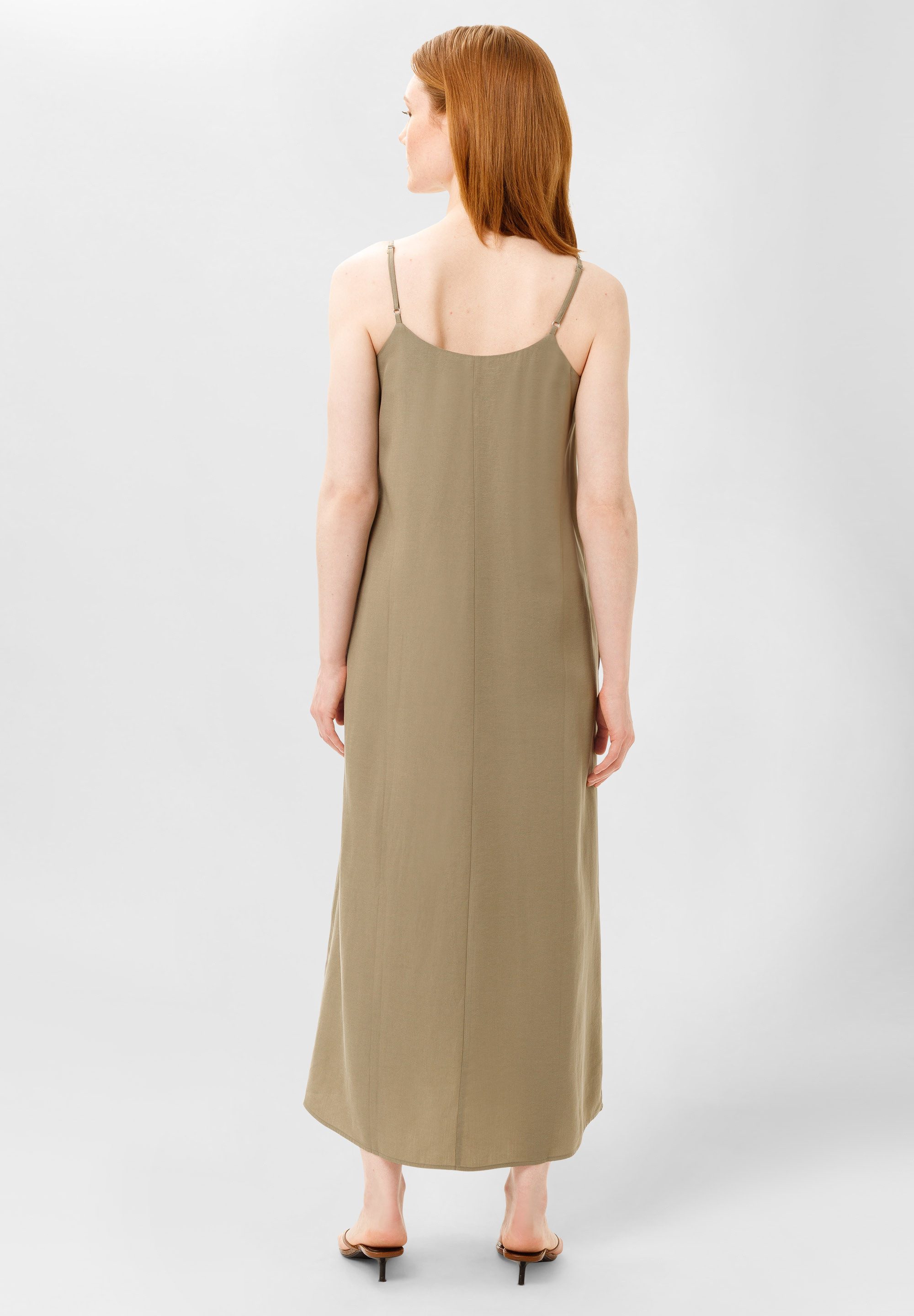 Les Lunes Maxikleid PIIPER Dress Maxi Linen Lyocell-Leinen-Mix, Maxi, Sommerkleid, verstellbare Spaghetti Träger