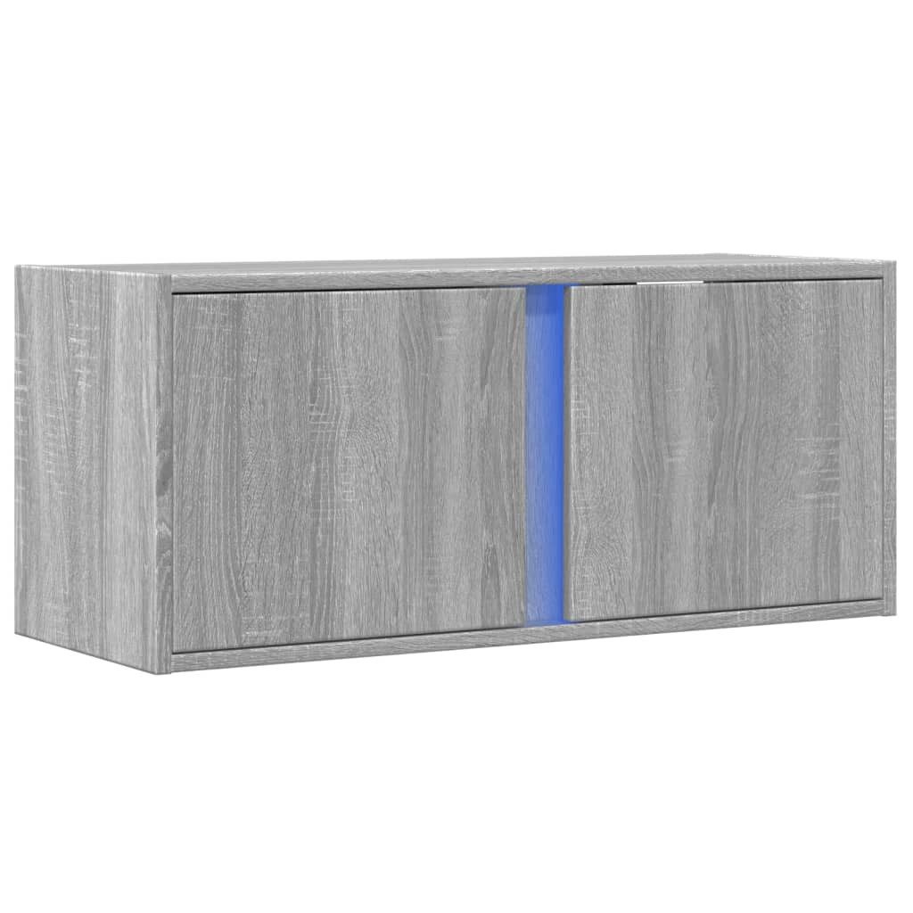 vidaXL TV-Wand TV-Wandschrank mit LED-Beleuchtung Grau günstig online kaufen