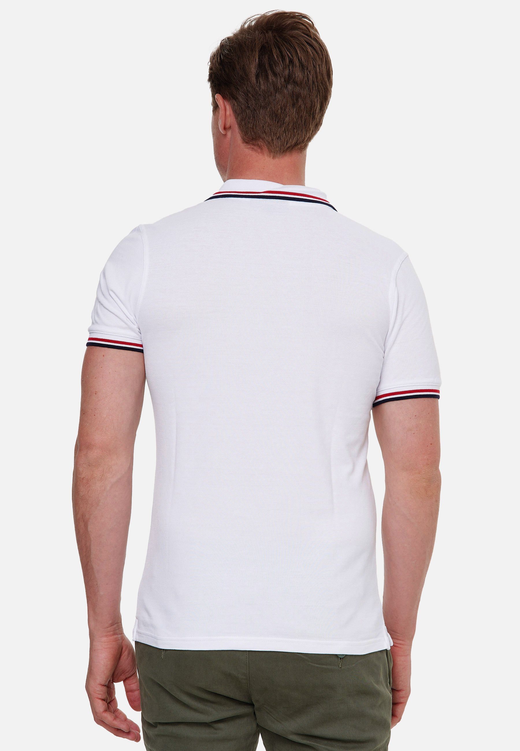 Woldo Athletic Poloshirt weiß Runder Poloshirt Print