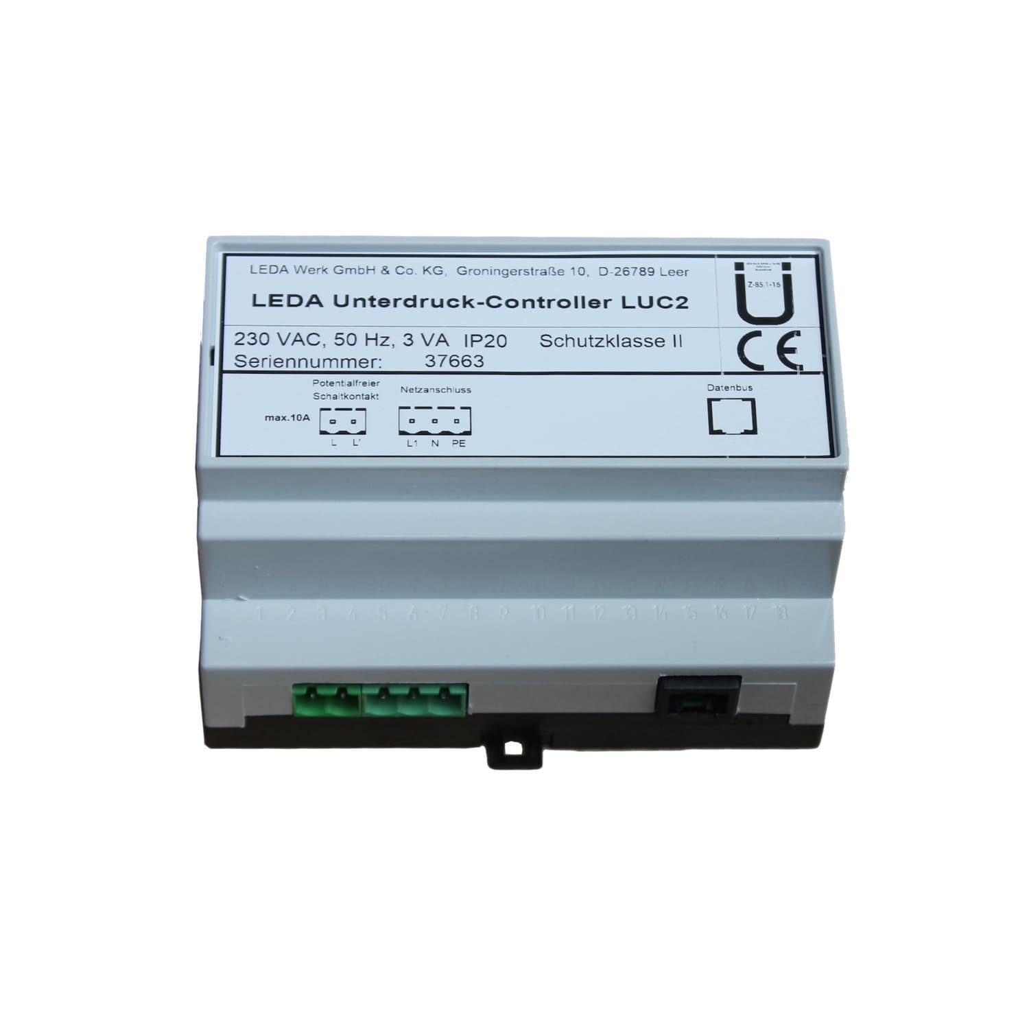 LEDA Kaminofen-Differenzregler Schalteinheit LEDA 1005-03908 für Unterdruckwächter LUC 2