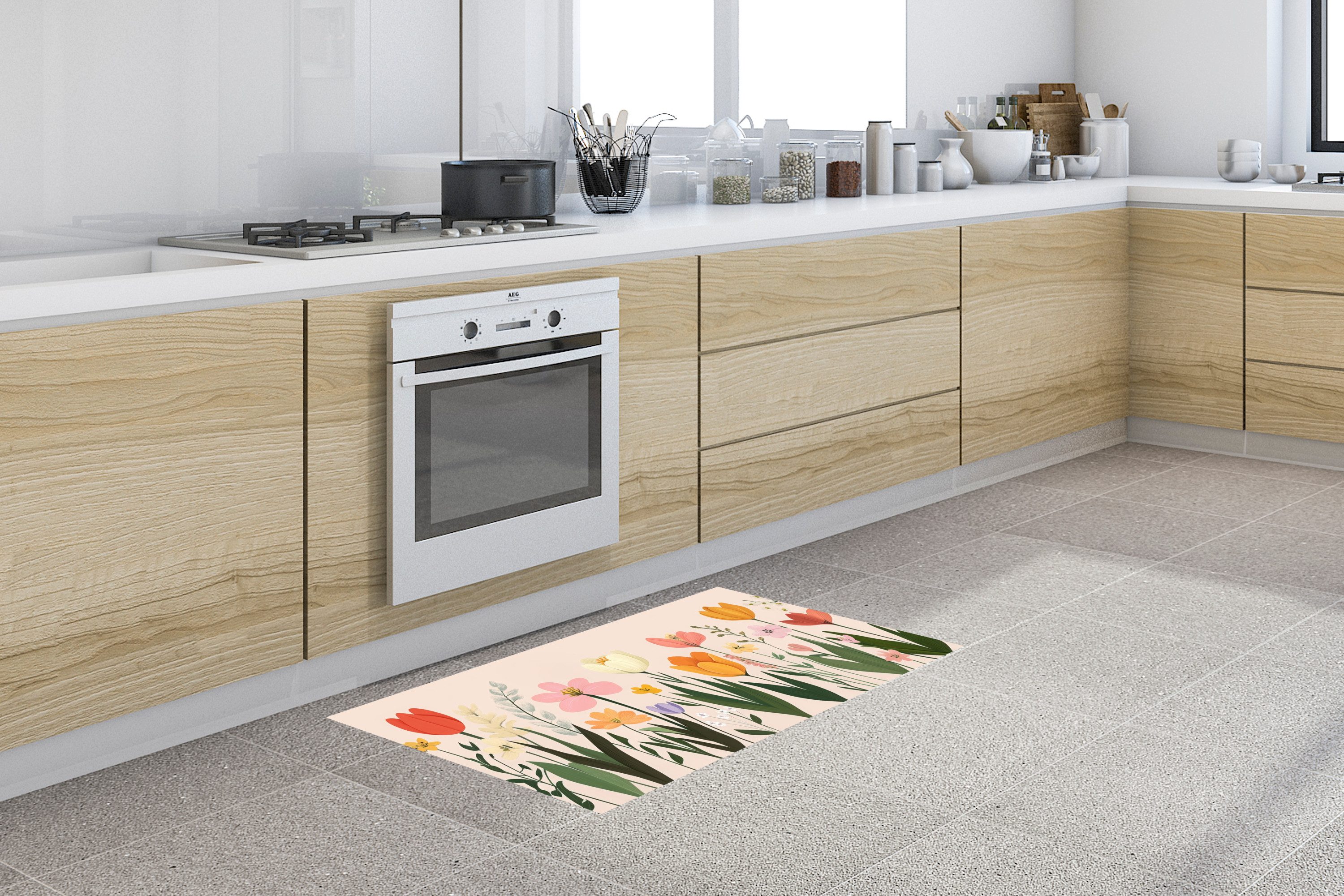 MuchoWow Küchenläufer Pastelltöne - Blumen - günstig online kaufen