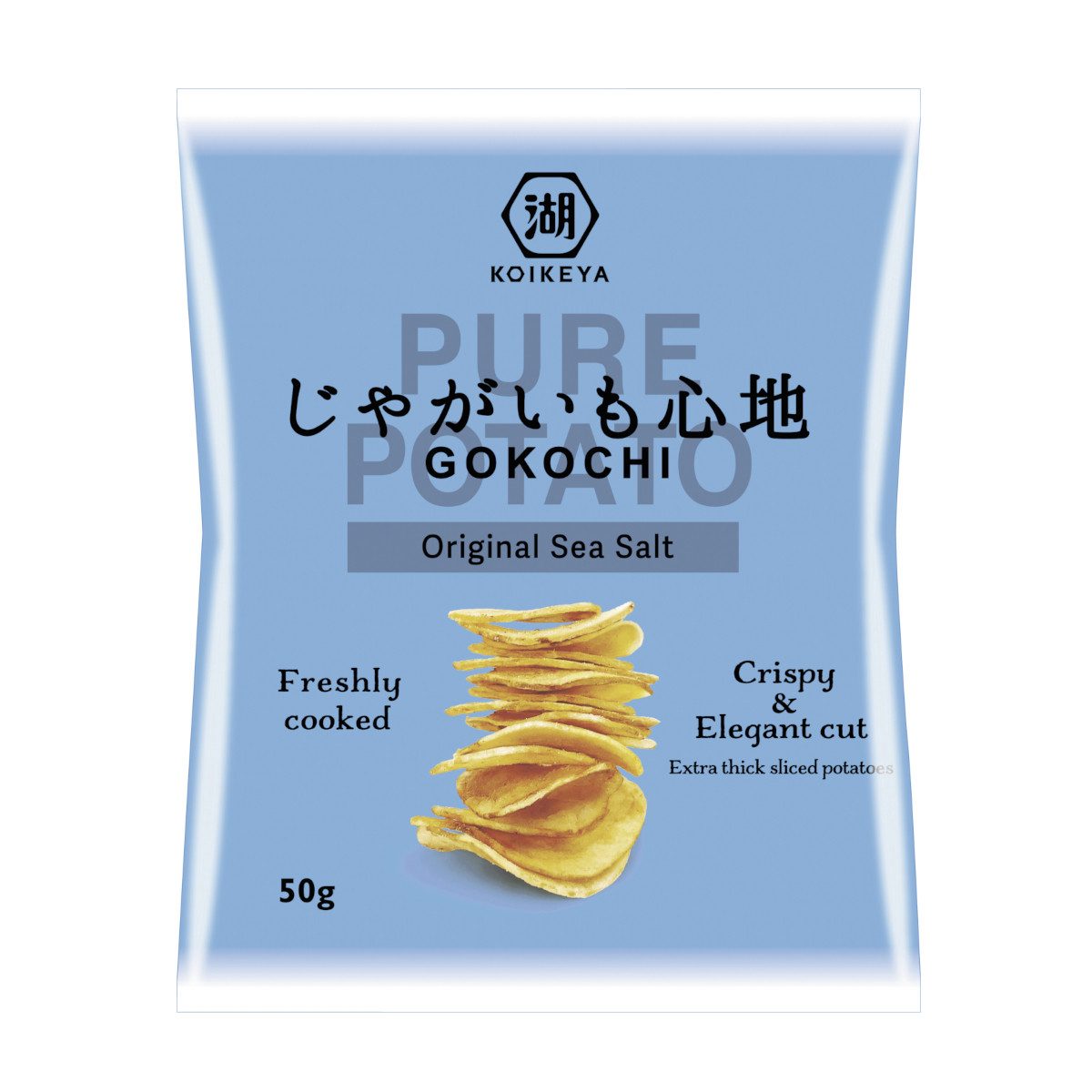 Koikeya Knabberei, Koikeya Kartoffelchips Gokochi mit Meersalz Original Japanisch 50g