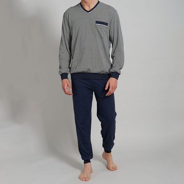 GÖTZBURG Pyjama Brooklyn (Set, 2 tlg) reine Baumwolle, wärmeregulierend, atmungsaktiv, formbeständig