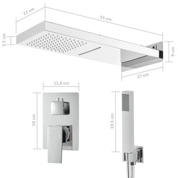 vidaXL Duschsystem Duschsystem Edelstahl 201 Silbern, Höhe 9 cm