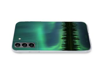 MuchoWow Handyhülle Nordlicht - Bäume - Wasser - Alaska, Phone Case, Handyhülle Samsung Galaxy S21, Silikon, Schutzhülle