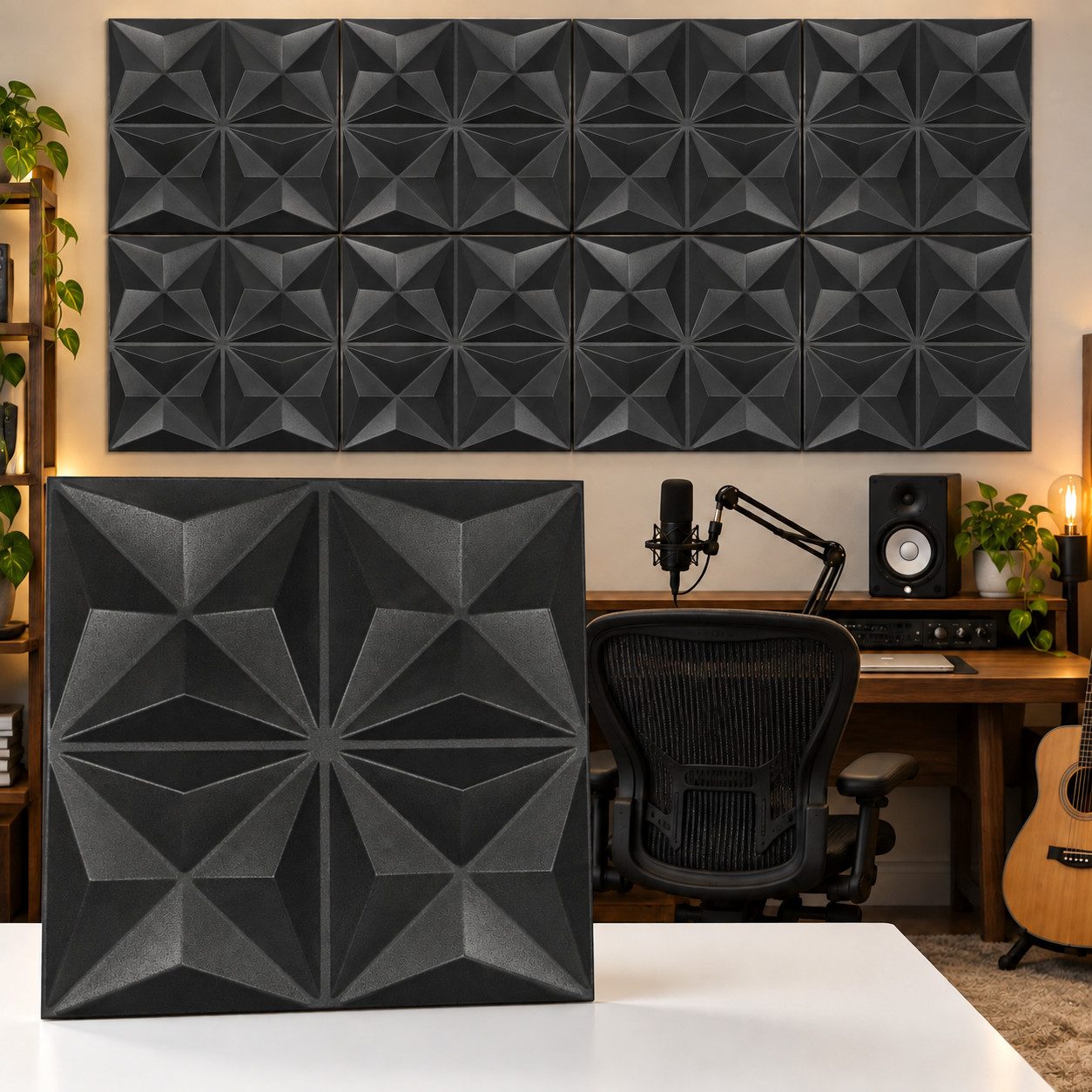 IKHEMalarka 3D Wandpaneel Polystyrol Styropor XPS Gaming Zimmer Set Deckenpaneele, BxL: 50x50 cm, 0,25 qm, (0,25m², 1 Stück) Leicht, flexibel, 3D-Design, leichte Schall- und Wärmedämmung