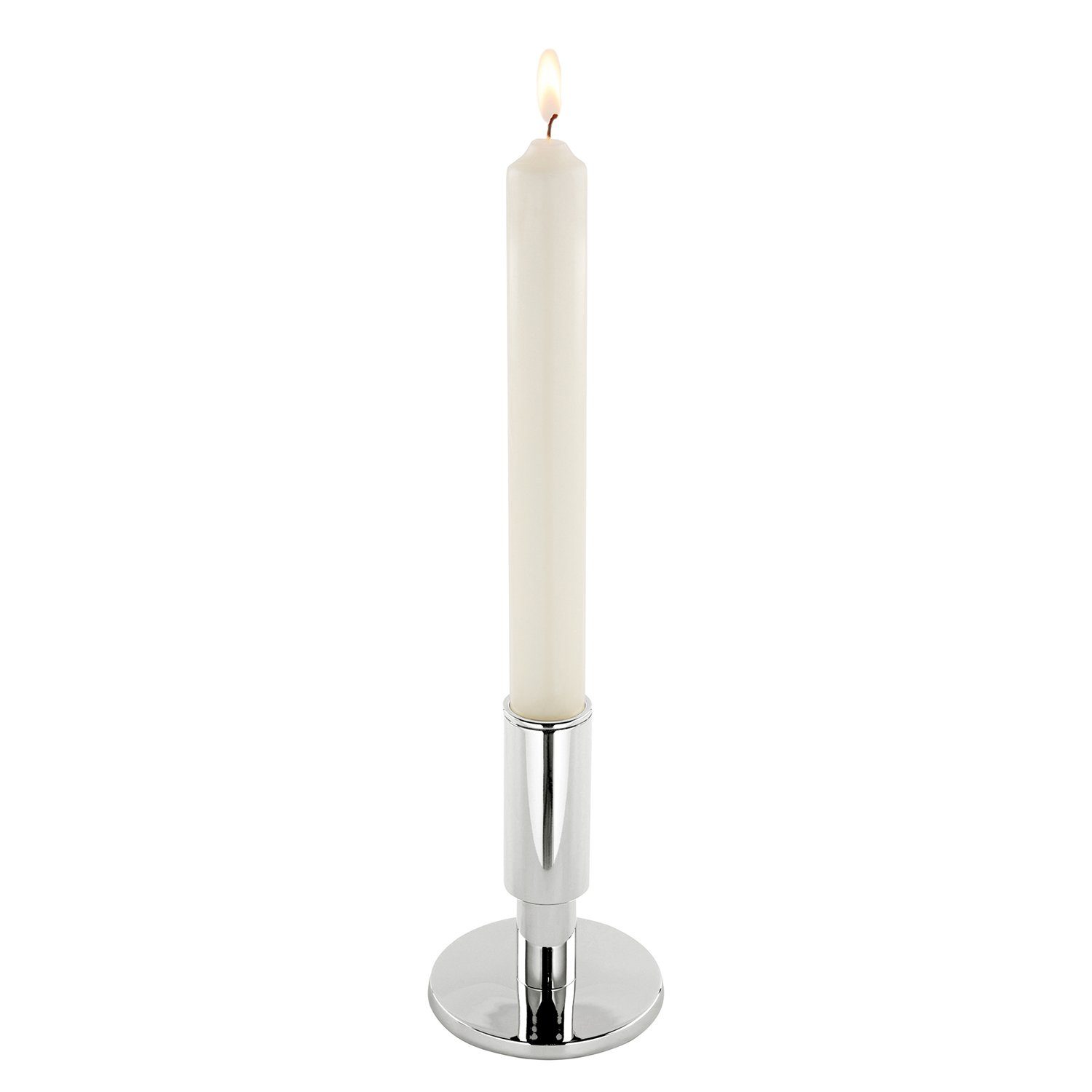 Fink Kerzenleuchter Leuchter RITMO - Stahl - vernickelt vernickelt H.11,7cm, - silberfarben
