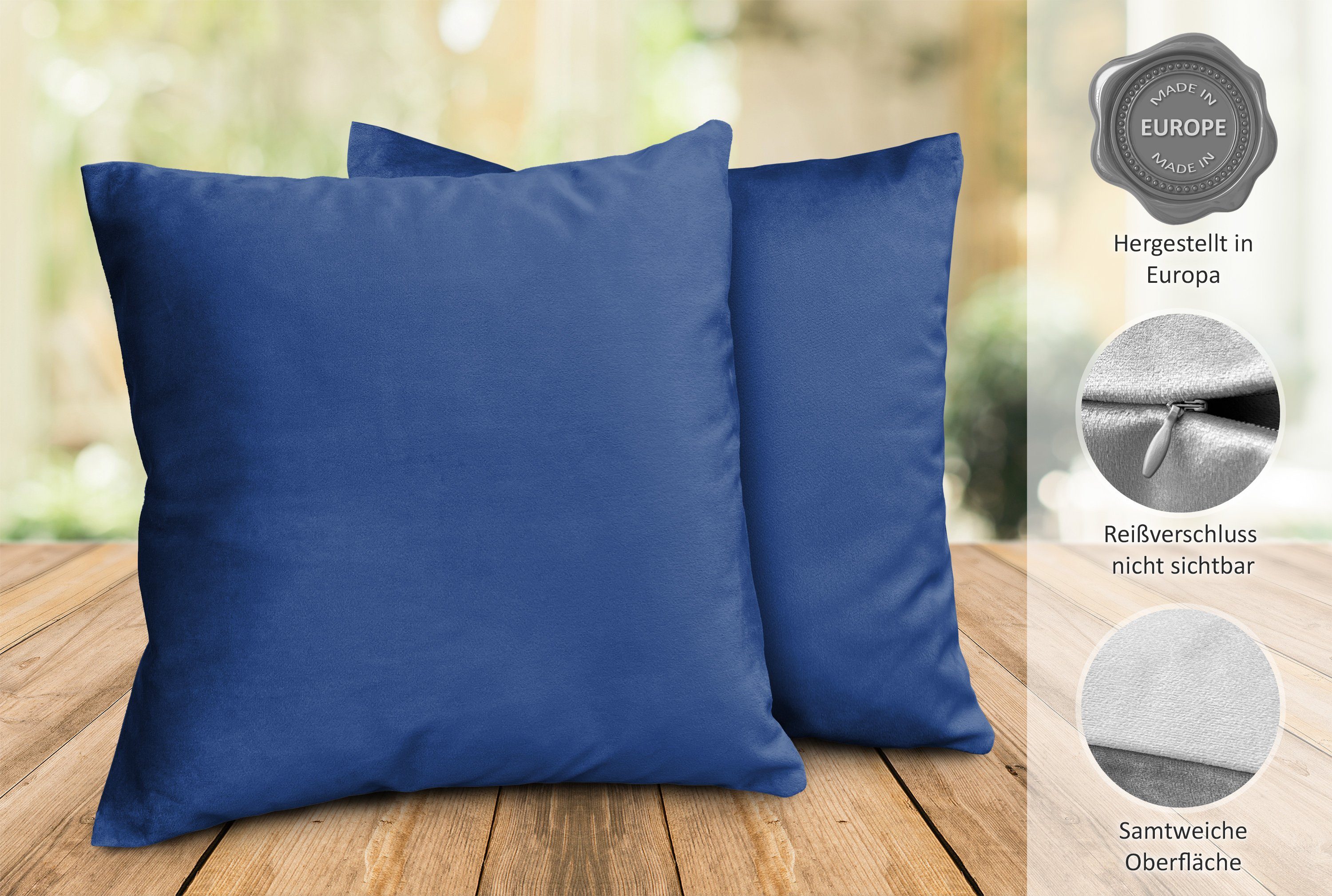 Beautex Kissenhüllen Samt Kissenhüllen 2er Set, Premium Kissenbezug, Sofa- günstig online kaufen