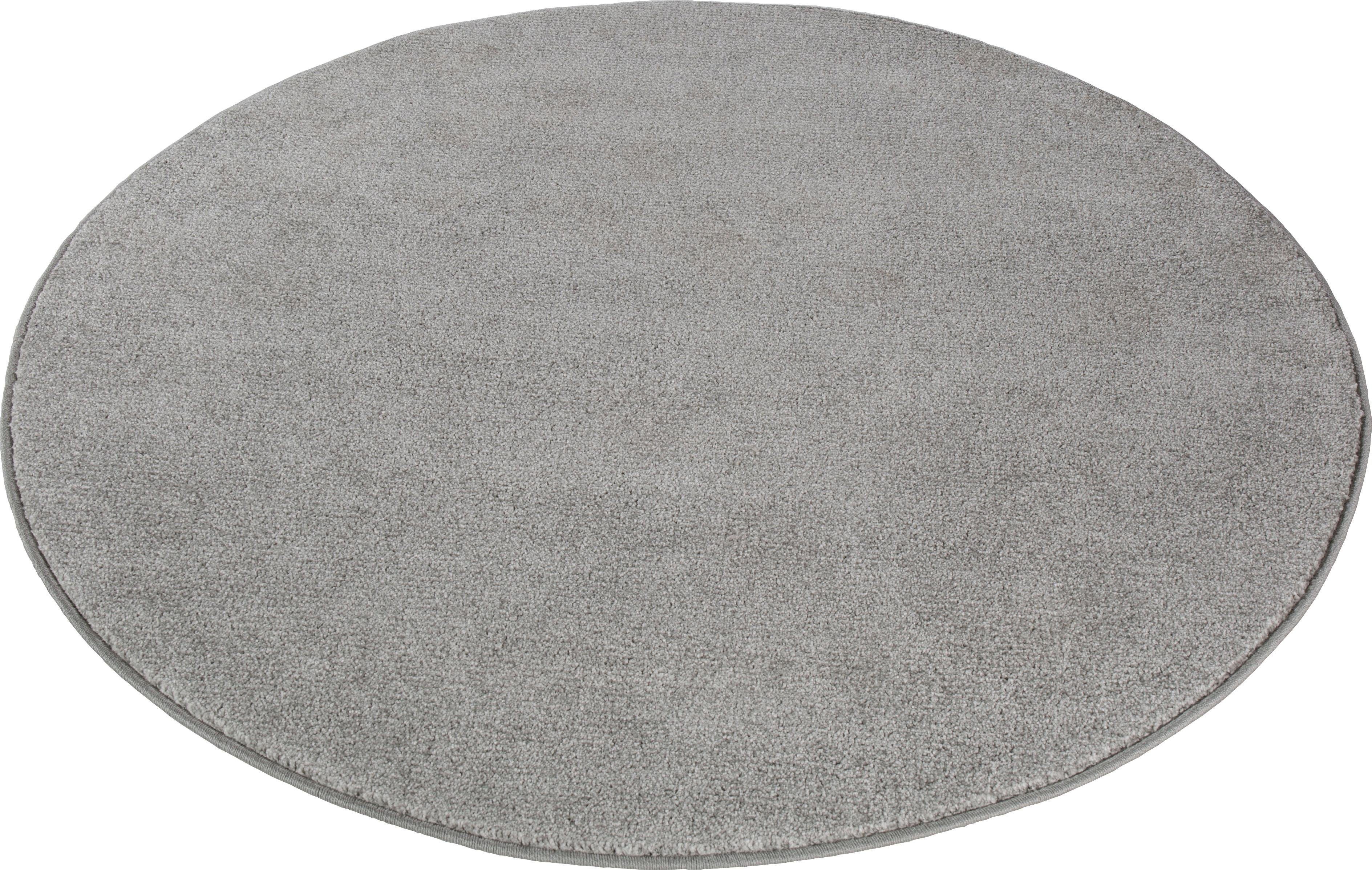 Teppich Jerez, Andiamo, rund, Höhe: 8 mm, Kurzflor, gewebt, Uni-Farben, Wohnzimmer & Schlafzimmer hellgrau