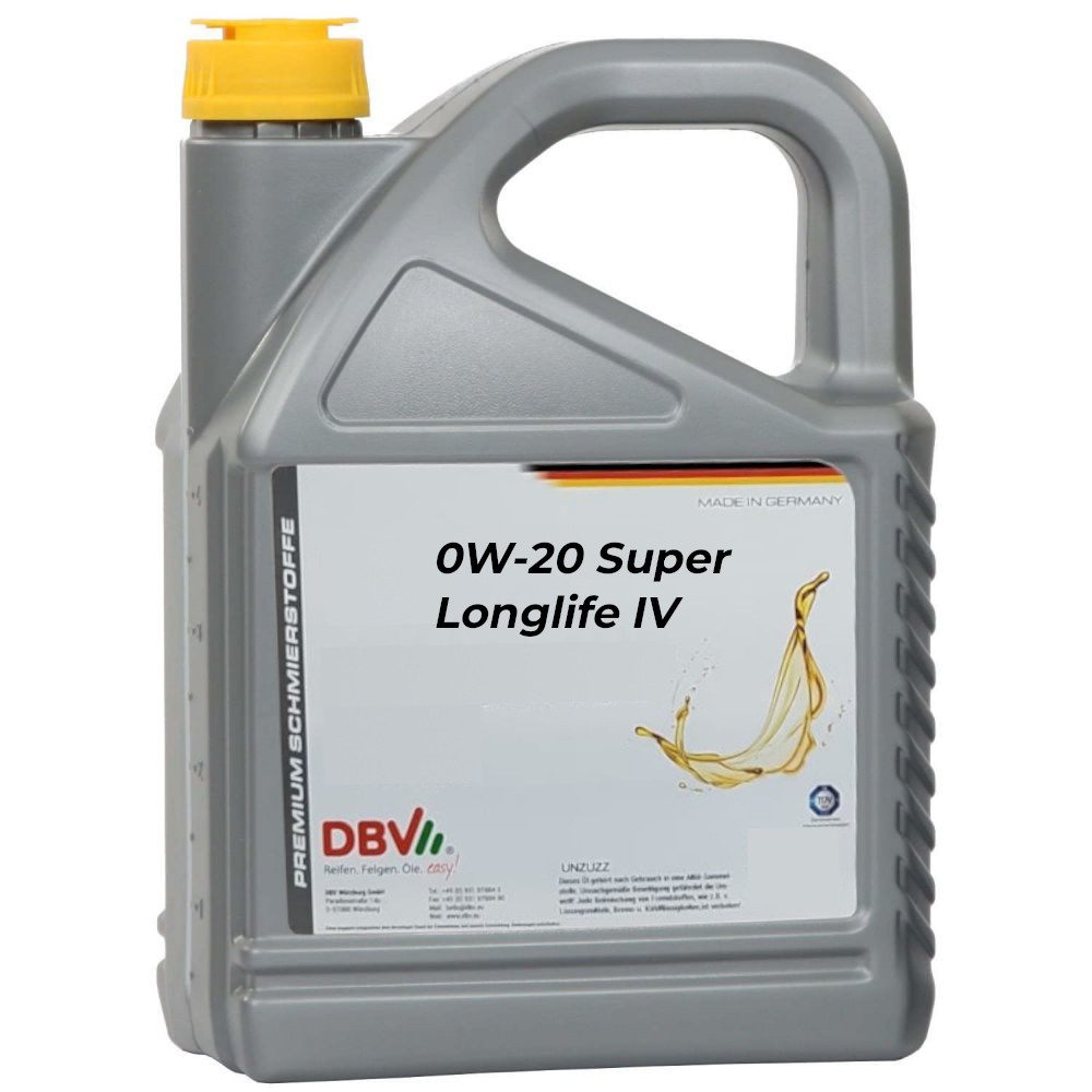 DBV Motoröl DBV 0W-20 Super Longlife IV 508.00/509.00 4 x 5-Liter-Kanister