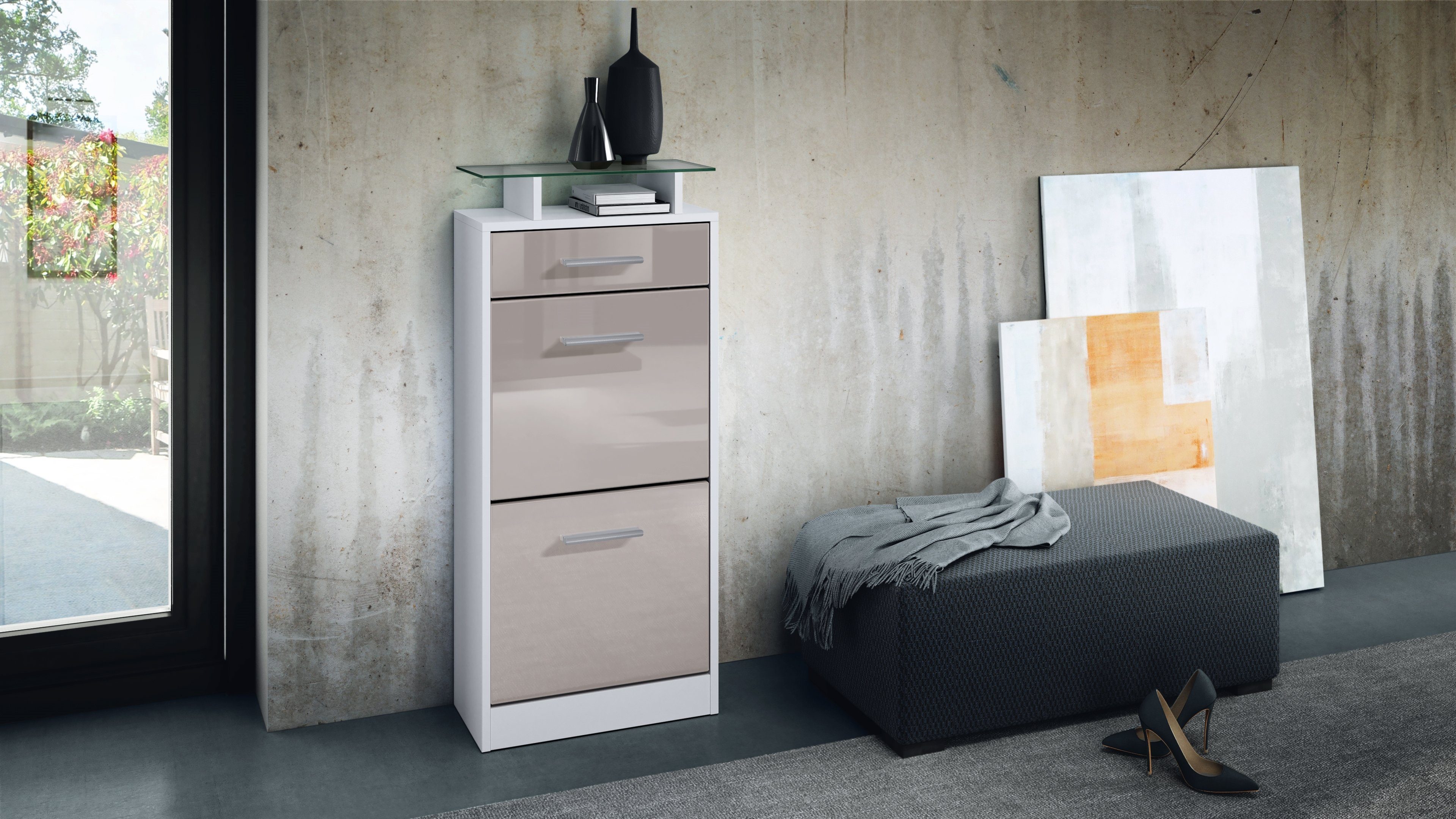 Vladon Schuhschrank Loret V2 (Schuhkipper für 8 Paar Schuhe, mit 2 Klappen, günstig online kaufen