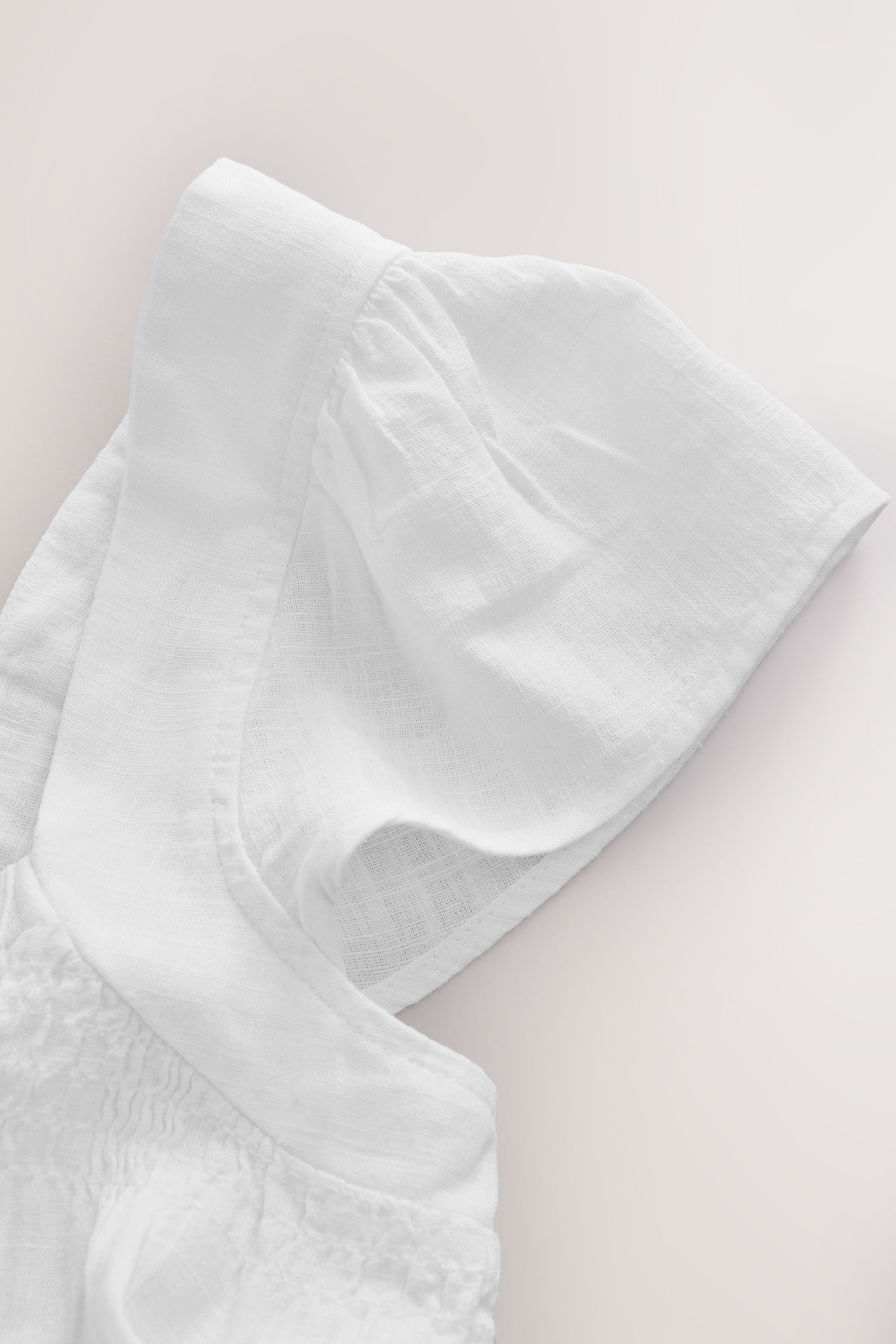 Next Blusentop Geknöpftes Oberteil mit Flatterärmeln und Leinen (1-tlg) günstig online kaufen