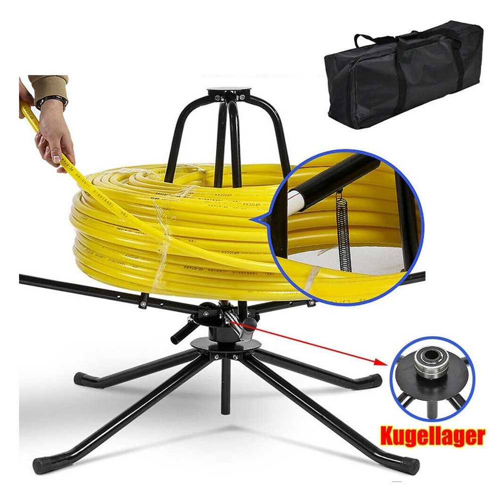 XERSEK Abroller Rohrhaspel Fußbodenheizungsrohr Aufwickler Kabel Aufroller Fußbodenheizung-Kabel, mit Tasche
