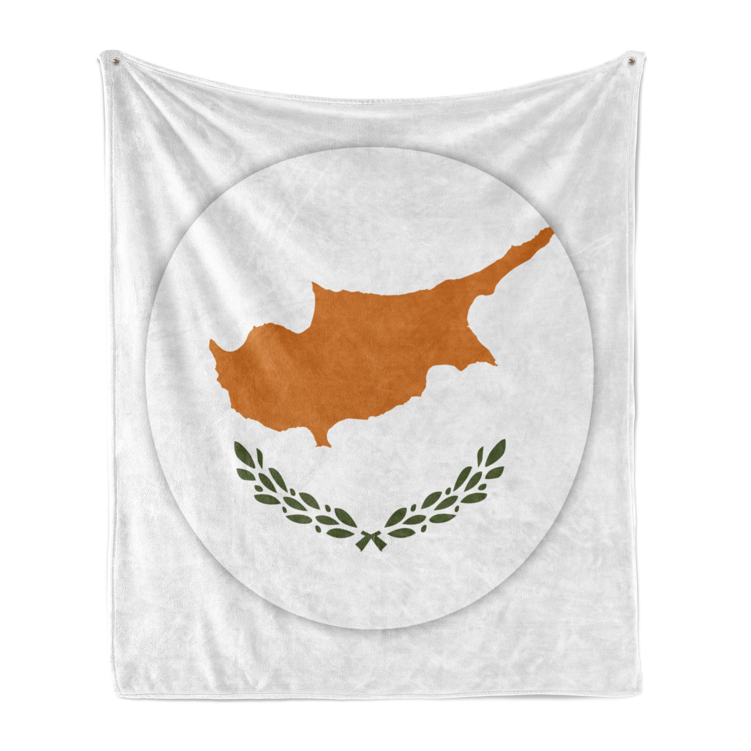 Wohndecke Gemütlicher Plüsch für den Innen- und Außenbereich, Abakuhaus, Zypern Abgerundete Süd-zyprische Flagge