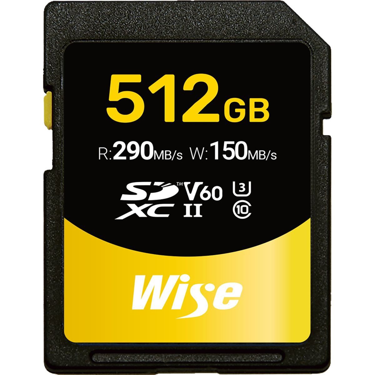 Wise SDXC UHS-II V60 512GB R:290MBs / W:150MBs Speicherkarte