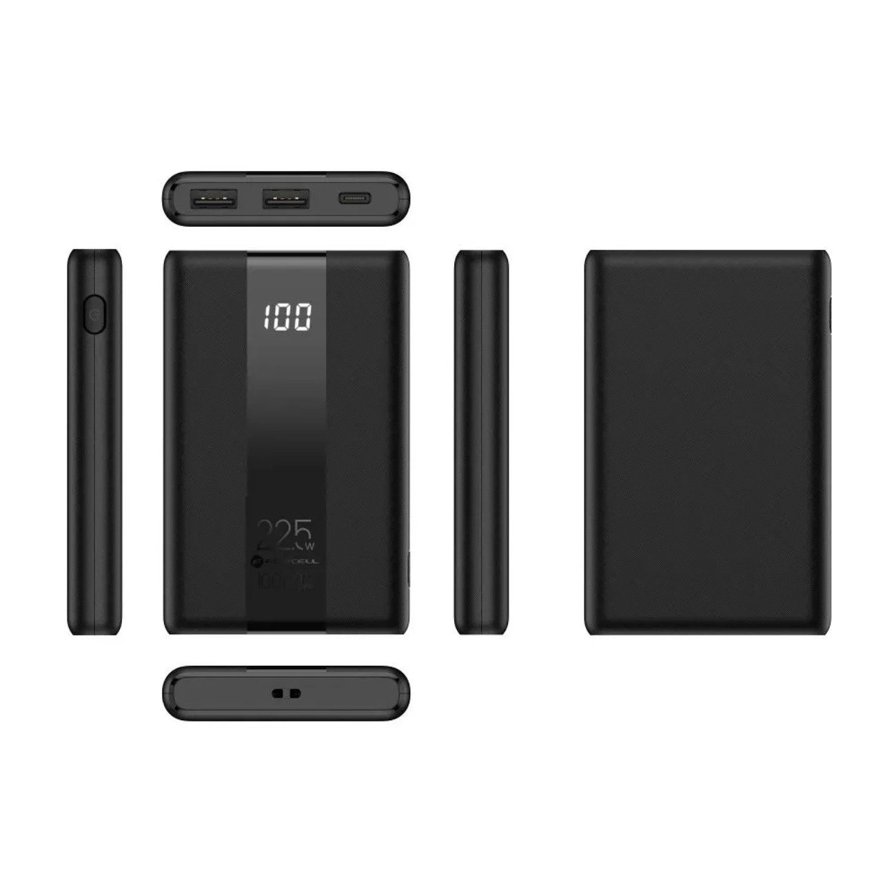 Forcell F-ENERGY P10K2 Powerbank 10000 mAh (5, 9, 12 V), Power Delivery, Quick Charge, LCD, Reisegeeignet, flugtauglich