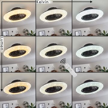 hofstein Tischturmventilator »Concas« Deckenlampe, Ventilator aus Metall, Kunststoff, Schwarz, Weiß
