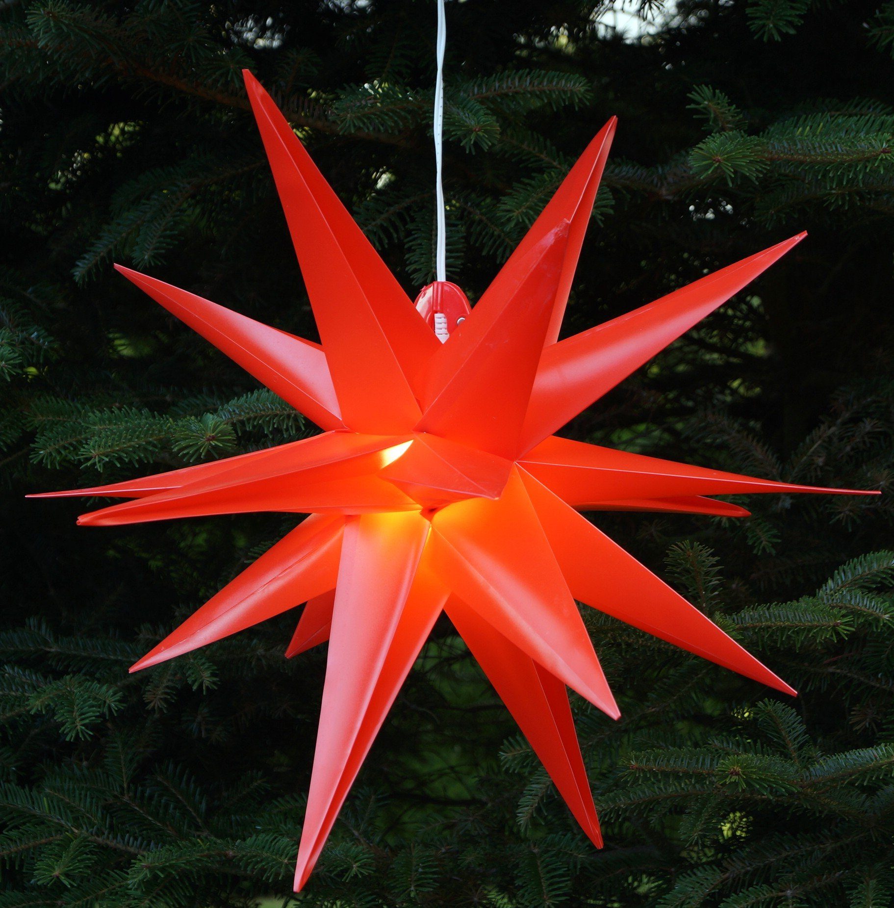 E14 Außenstern 3D 230V Weihnachtsstern,.., für Ø rot Leuchtmittel inklusive Kaspar, Guru-Shop außen cm, LED-Stern 55