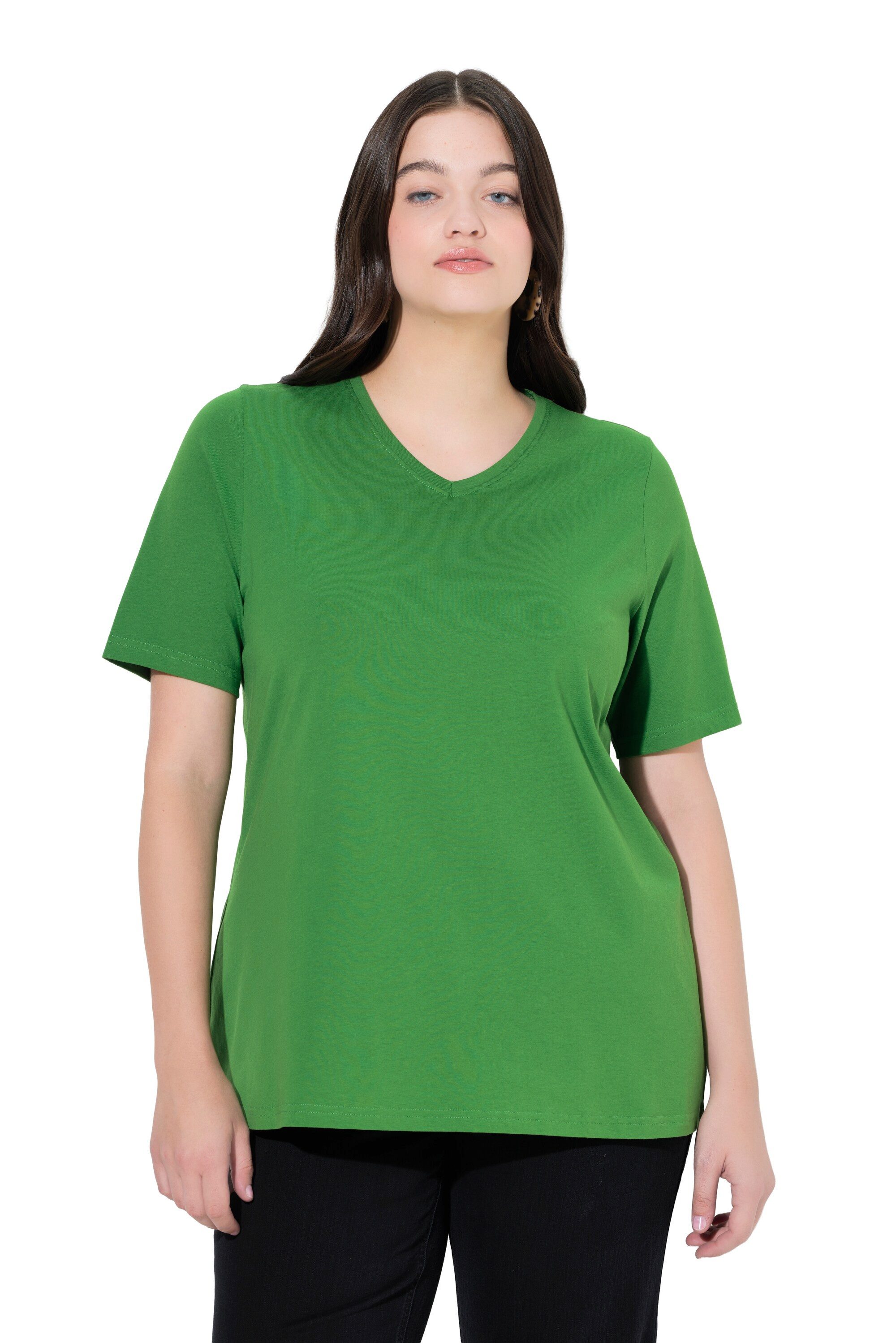 Ulla Popken T-Shirt T-Shirts 2er-Pack V-Ausschnitt Halbarm (2-tlg) günstig online kaufen