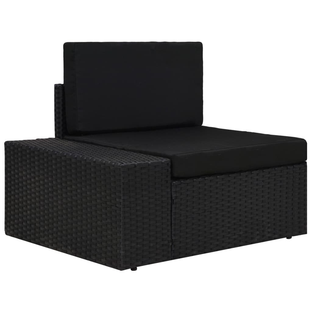 Schwarz, Rattan vidaXL 8-tlg. Gartenlounge-Set Garten-Lounge-Set Poly (8-tlg)