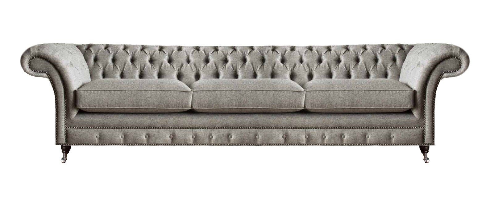 Chesterfield-Sofa Elegantes Chesterfield-Sofa in Grau mit hochwertiger Polsterung