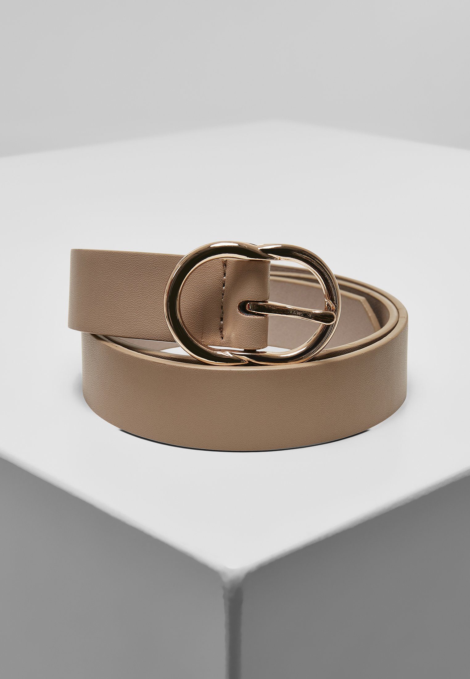 URBAN CLASSICS Hüftgürtel Accessoires Small Ring Buckle Belt beige-gold