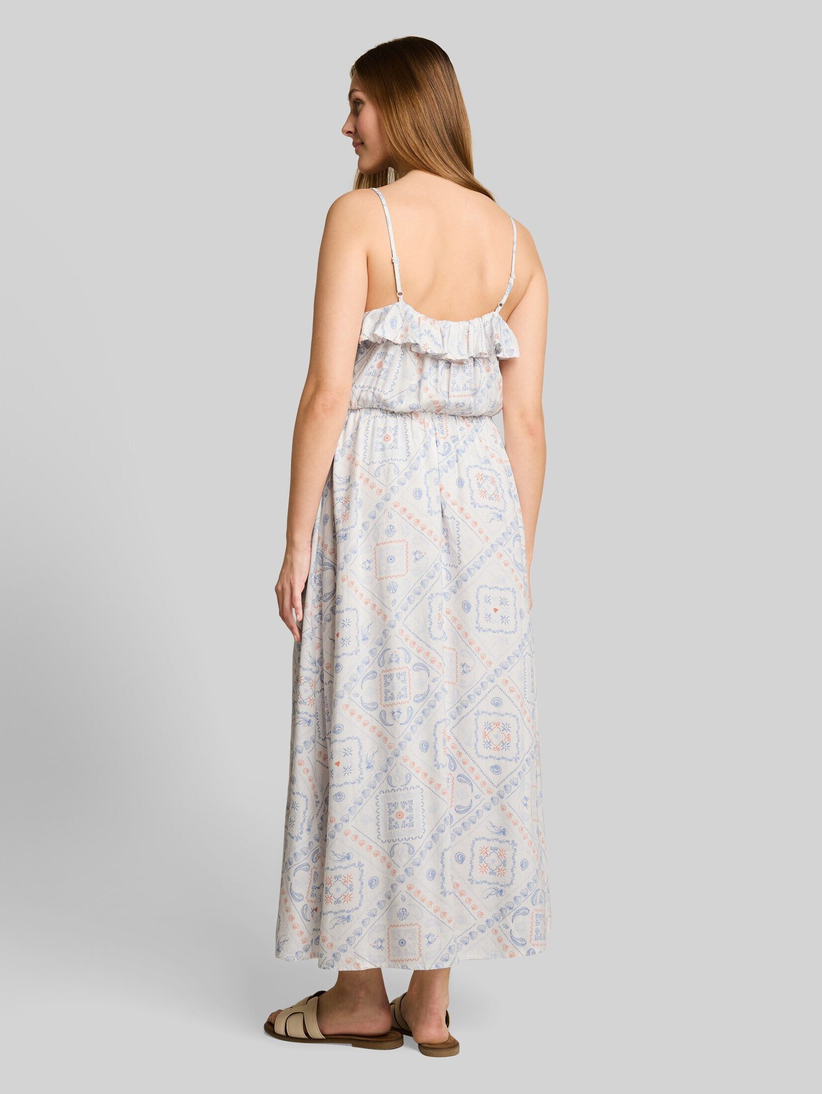 TOM TAILOR Denim Sommerkleid Kleider & Jumpsuits Midi-Kleid mit Leinenanteil