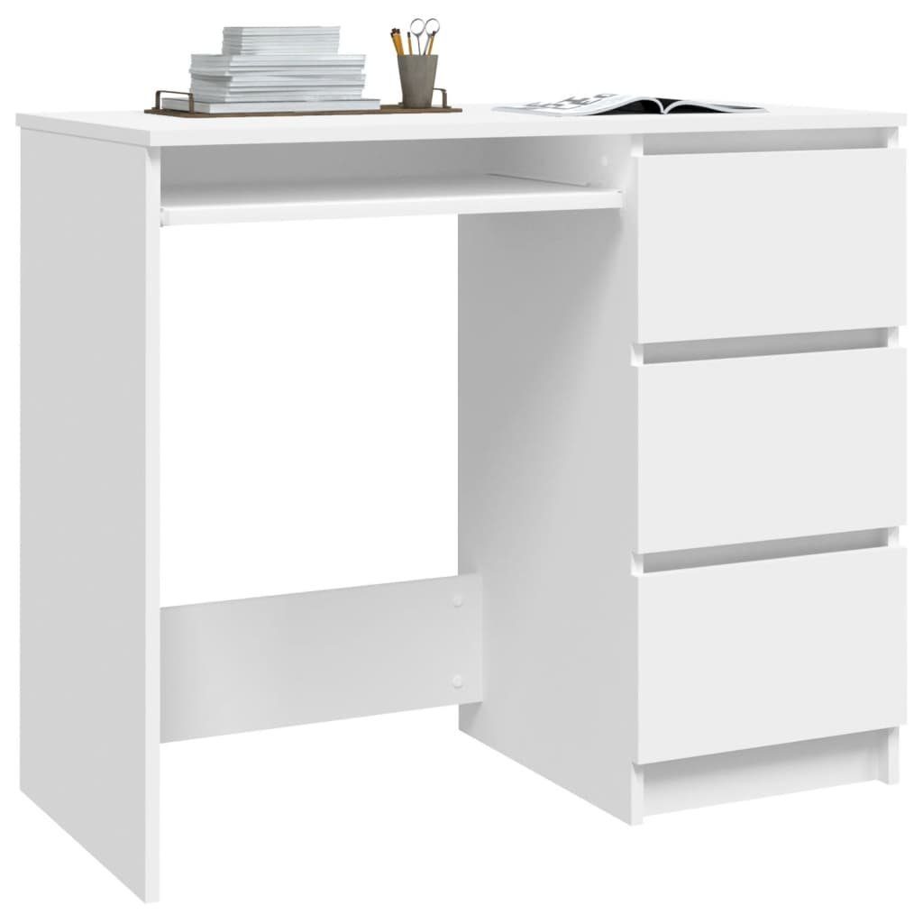 Weiß Schreibtisch Weiß 90x45x76 | Schreibtisch vidaXL Holzwerkstoff Weiß cm