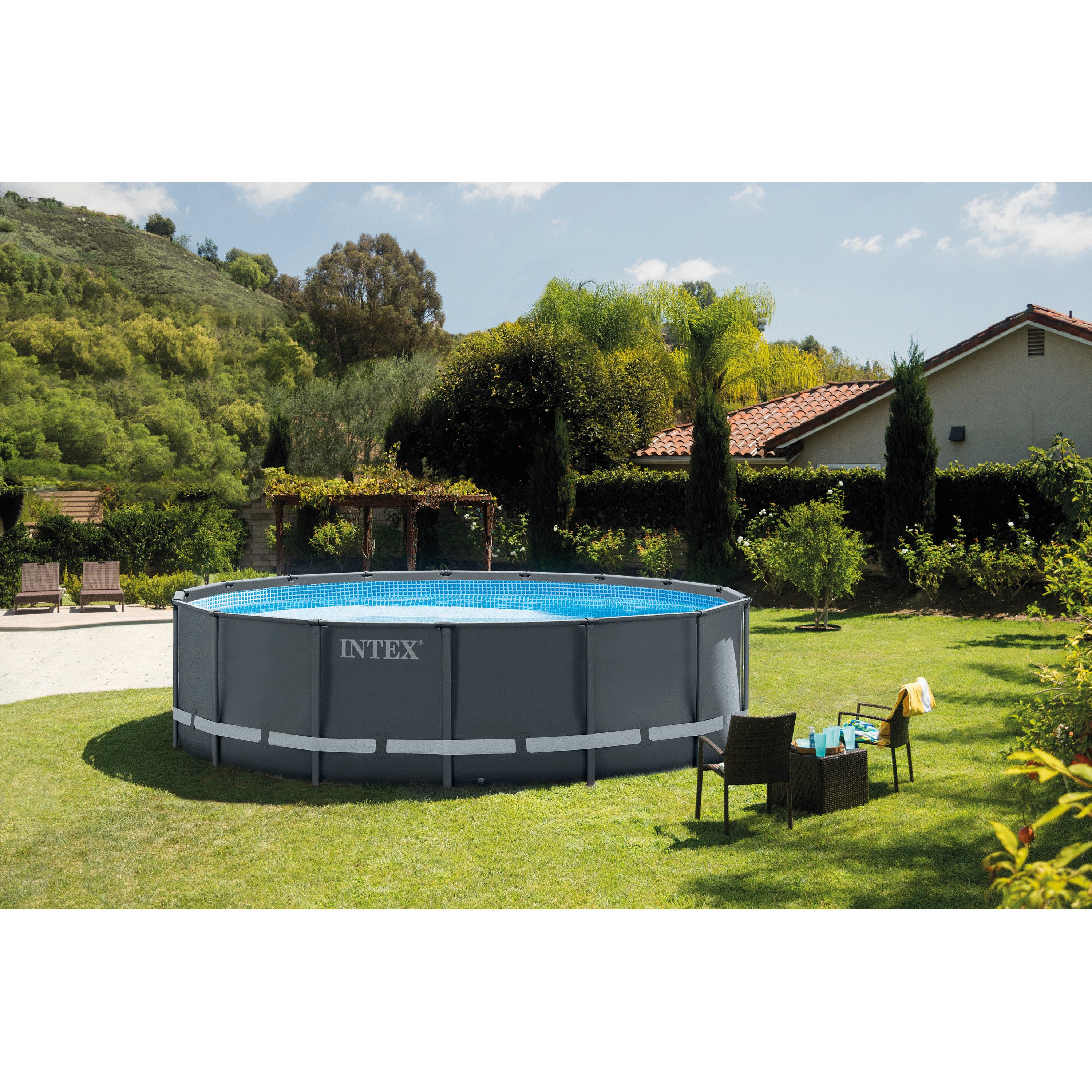 Intex Pool Ultra XTR (610x122cm), inkl. Sandfilterpumpe, Leiter & Planen