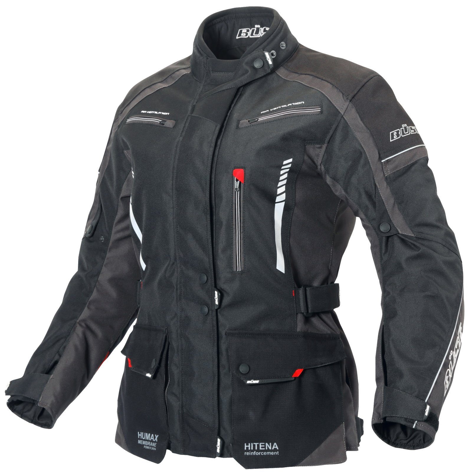 Büse Motorradjacke Büse Torino II Textiljacke schwarz / anthrazit Damen 54