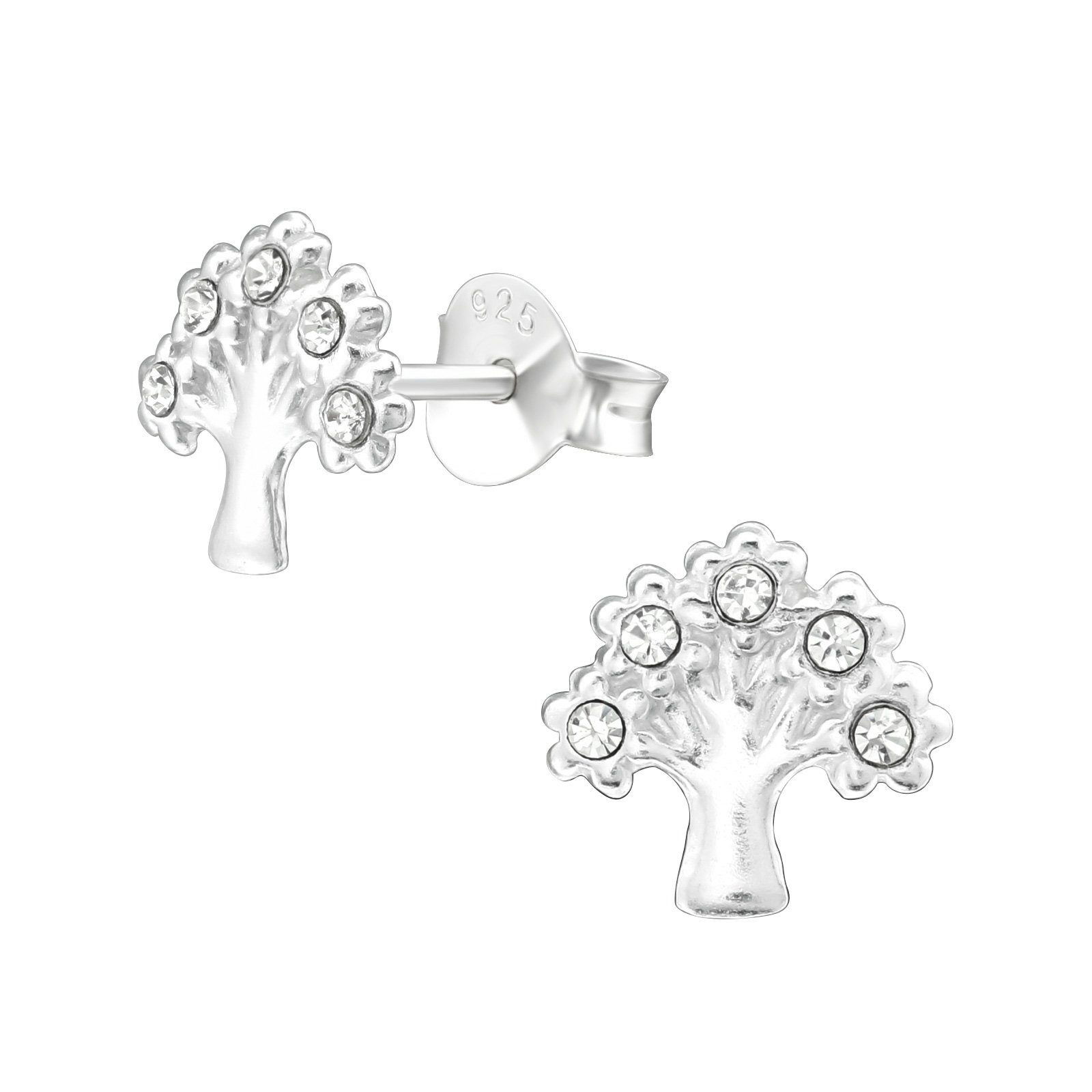 Ohrstecker-Set Ohrstecker Baum aus 925 Silber Damen