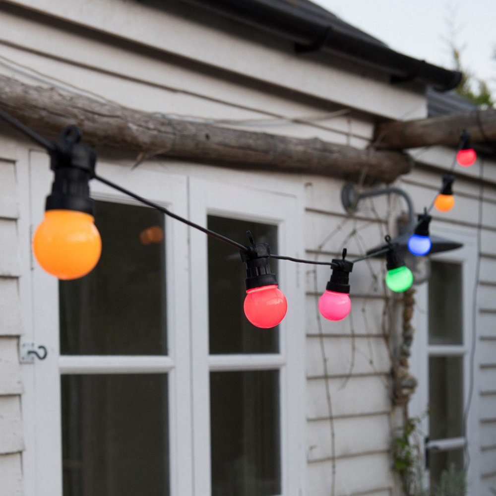 Rosnek LED-Lichterkette Terrassenlicht,G50, Außen Strom Glühbirnen,Hochzeit Garten Party Deko Bunt