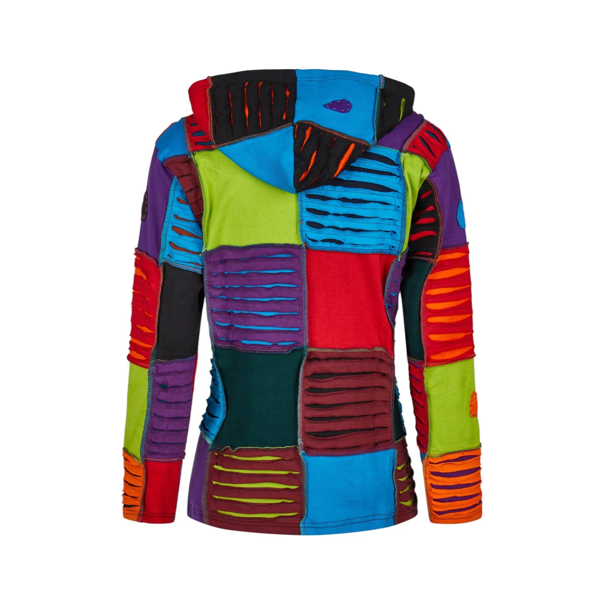 Mein Style Sweatjacke Baumwoll Patch Jacke bunt (1 Stück, 1-tlg., 1 Stück) kann als Jacke oder Pullover getragen werden – Bild 3 von 5